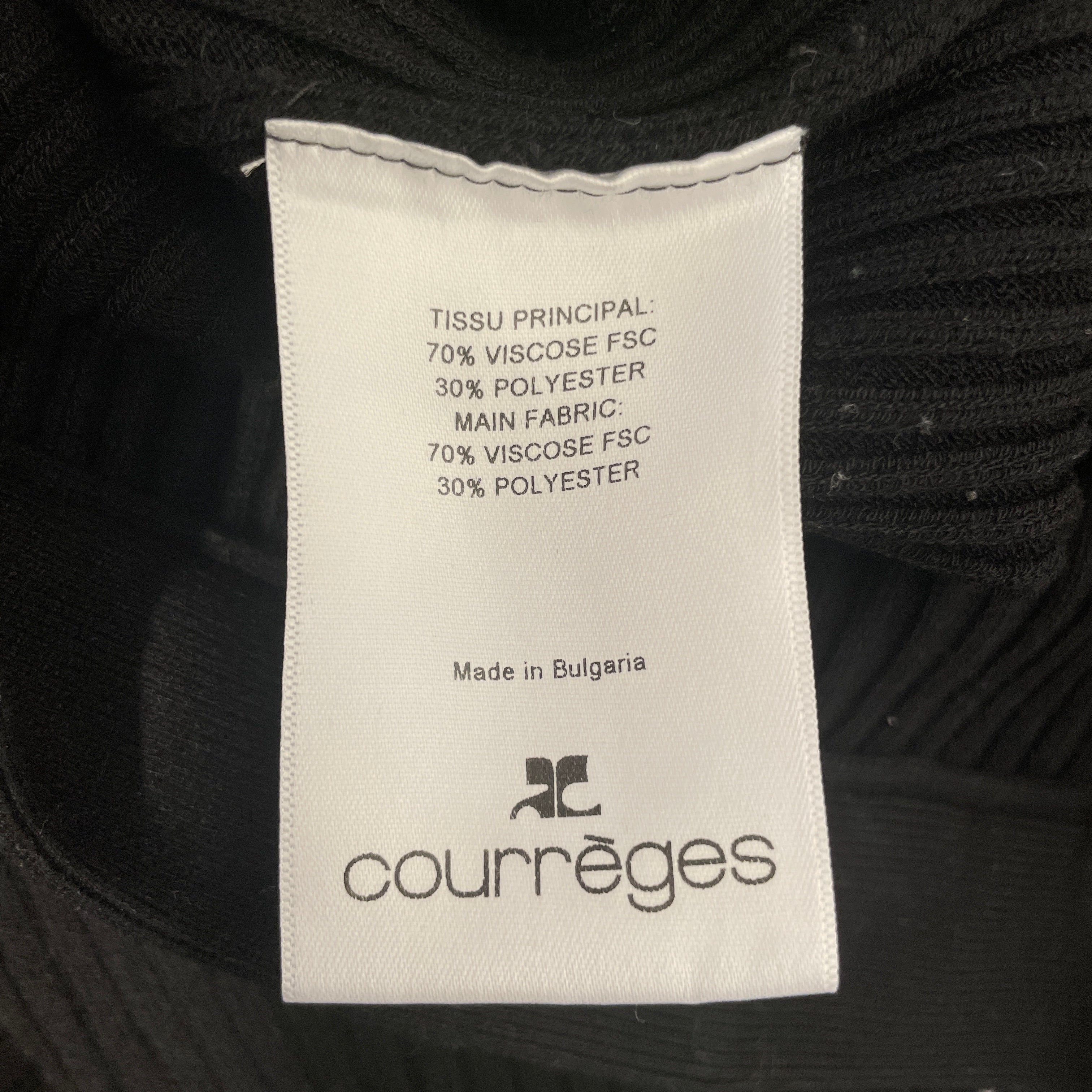 Courreges/Wide Leg Pants/L/Polyester/BLK/RIBBED FLARE view 3
