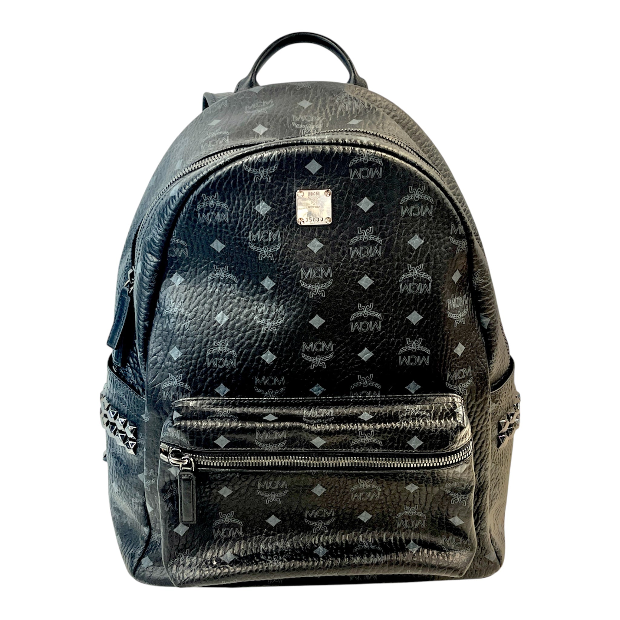 MCM/Backpack/OS/All Over Print/Leather/BLK/3503J view 1