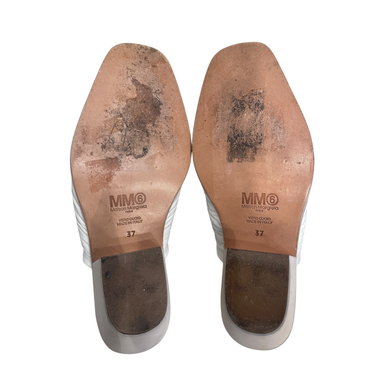 MM6/Heels/EU 37/WHT/PADDED WESTERN MULE view 4