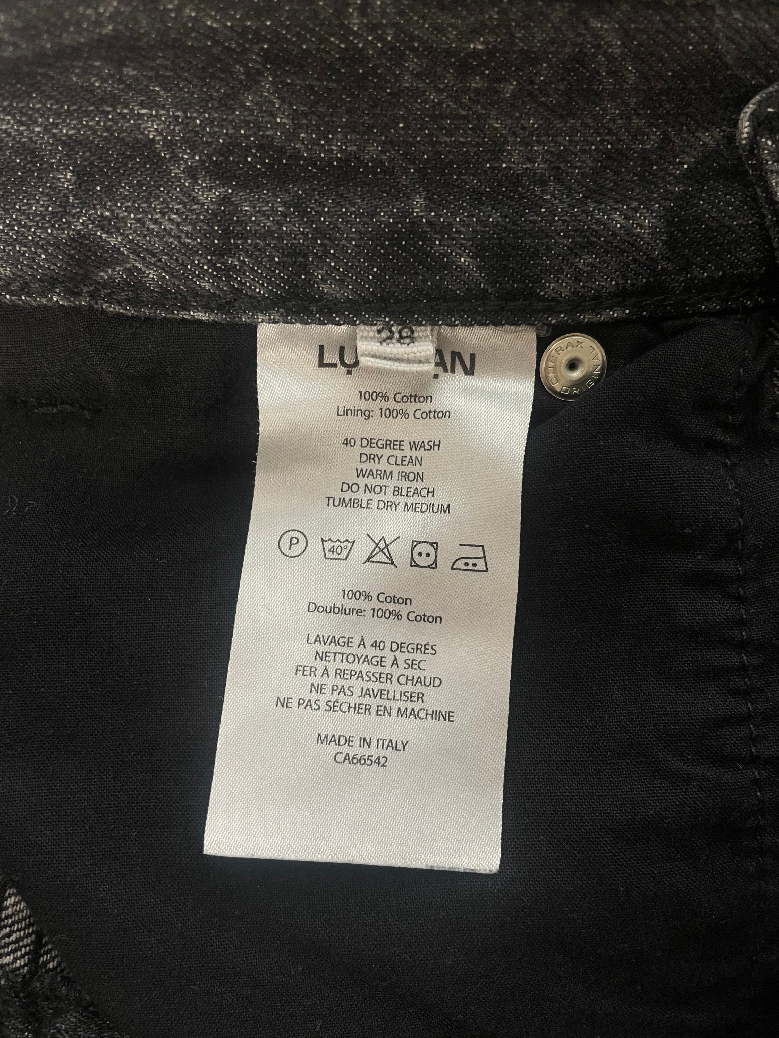 LU'U DAN/Straight Pants/28/Denim/GRY/All Over Print/KNEE PATCH WIDFE LEG view 6