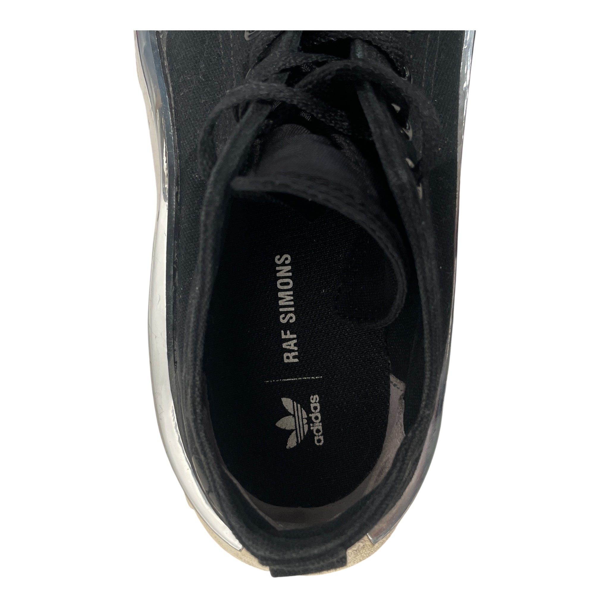 adidas/RAF SIMONS/Low-Sneakers/US 8.5/Cotton/BLK/detroit runners view 3