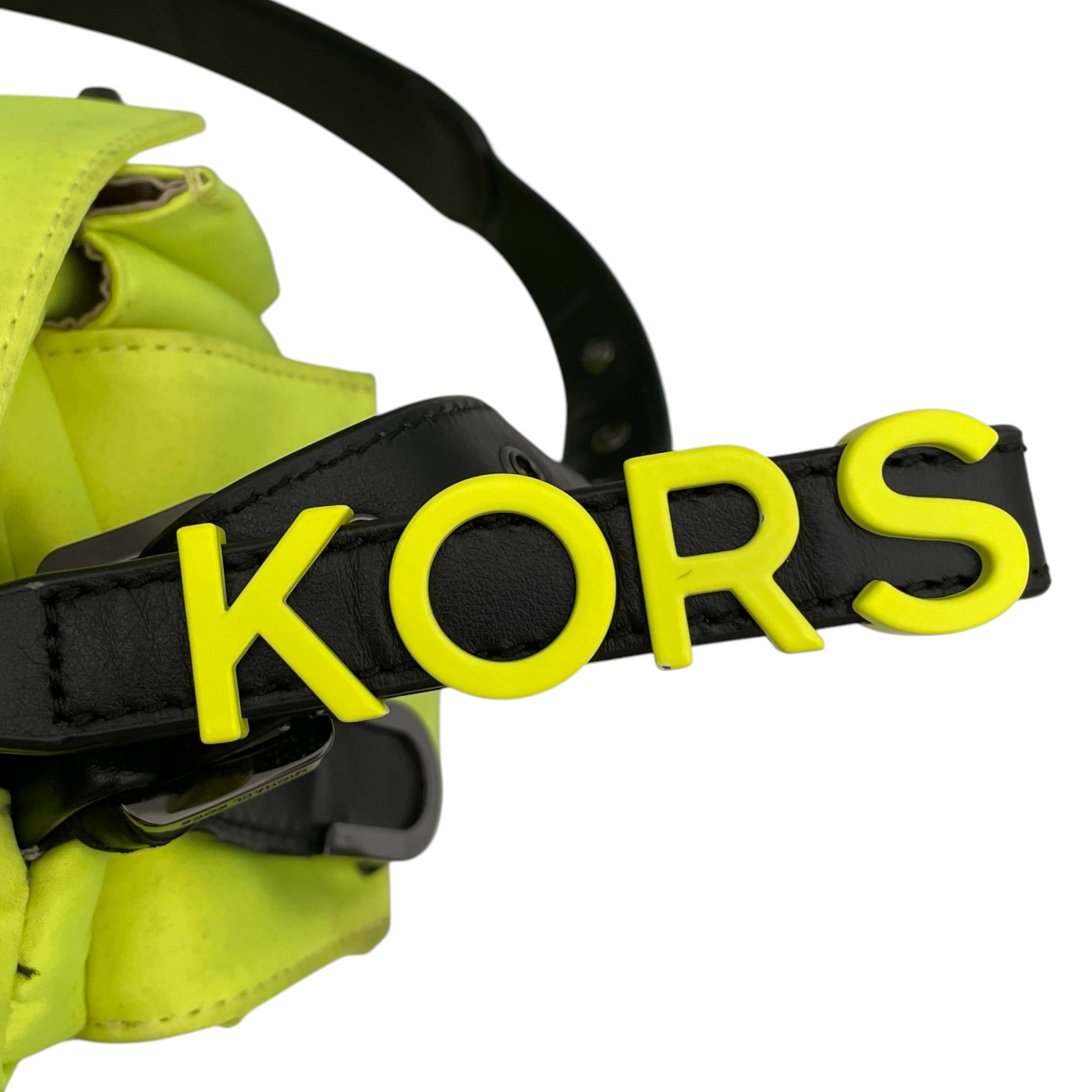 MICHAEL KORS/Cross Body Bag/Polyester/YEL/neon yellow kors zipper view 4