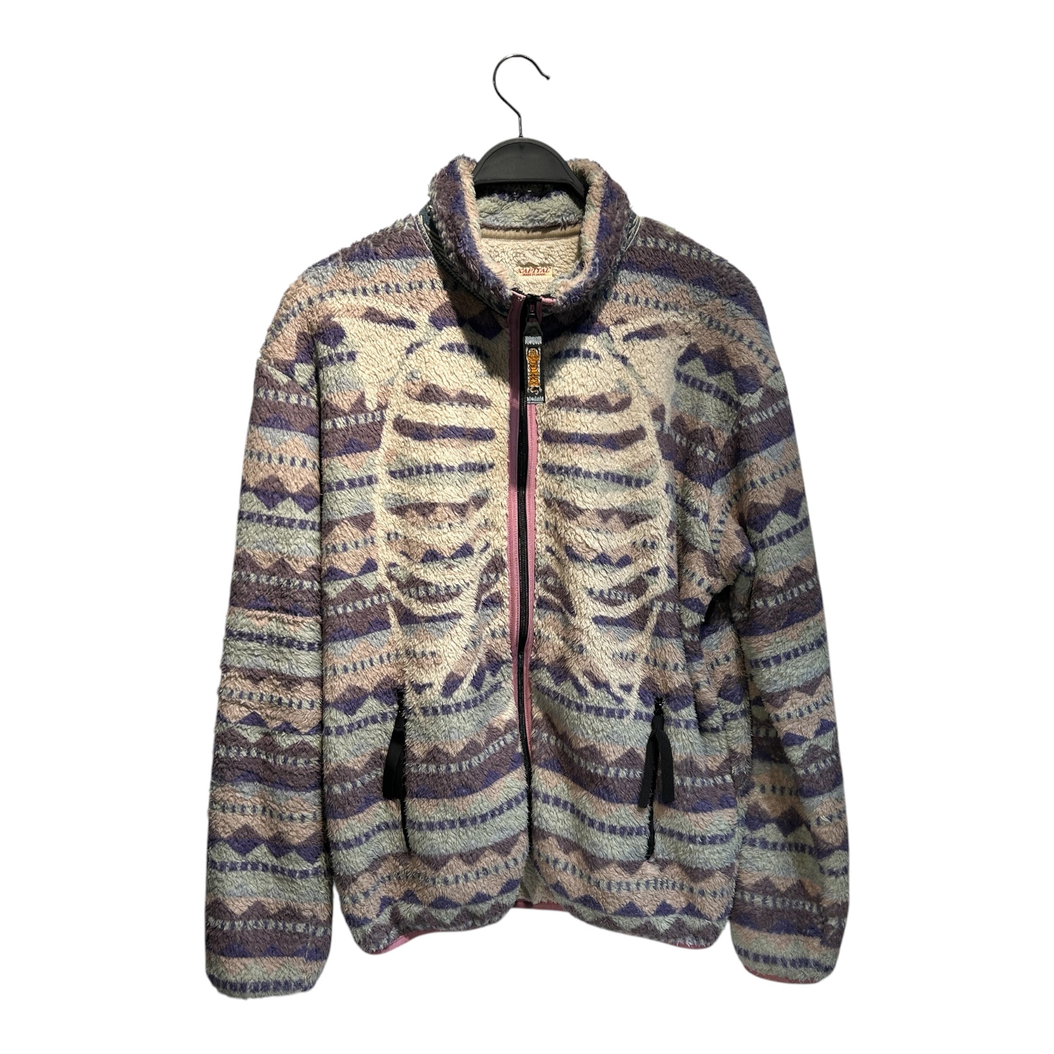 KAPITAL/Fleece Jkt/3/Polyester/PPL/All Over Print/LION ZIPPER view 1