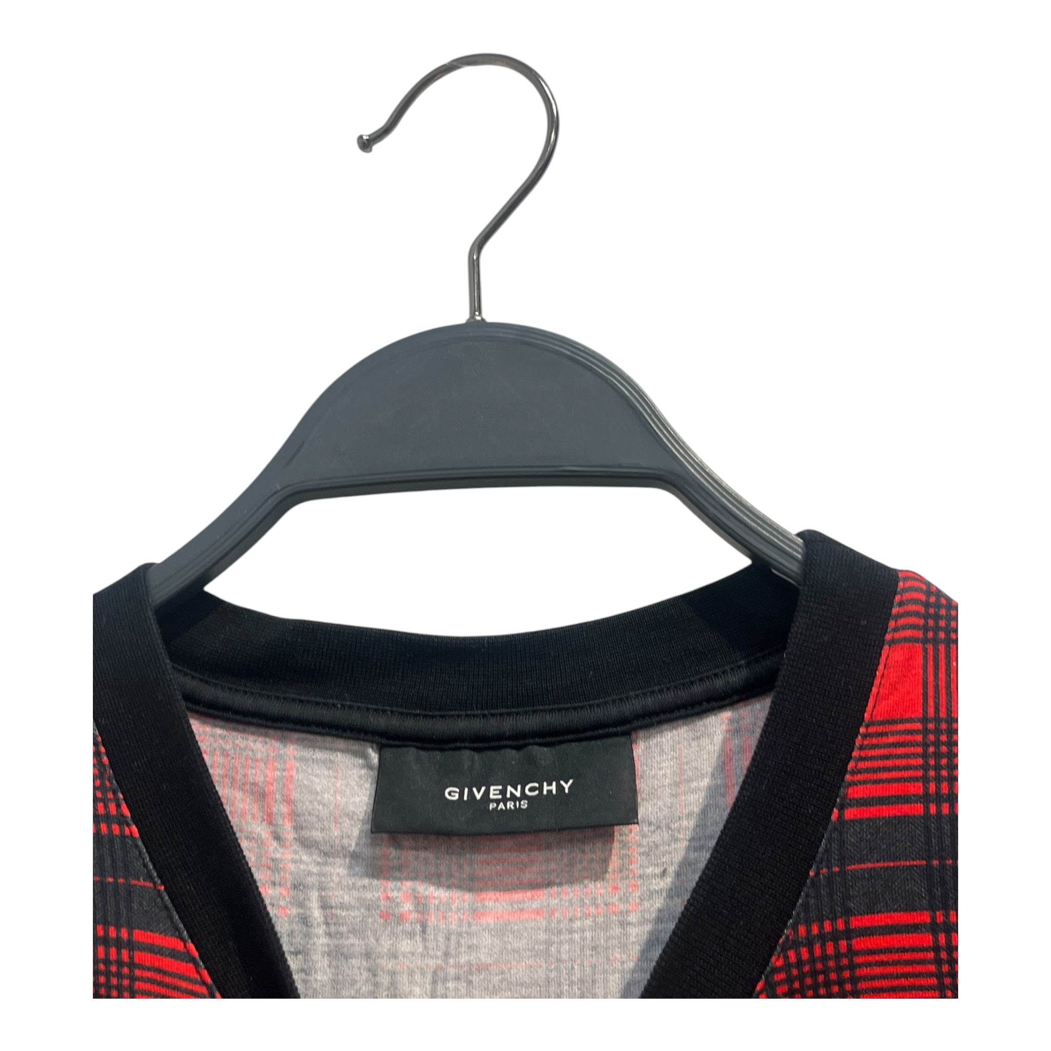GIVENCHY/T-Shirt/M/BLK/Plaid/red black with dobermans dogs view 3