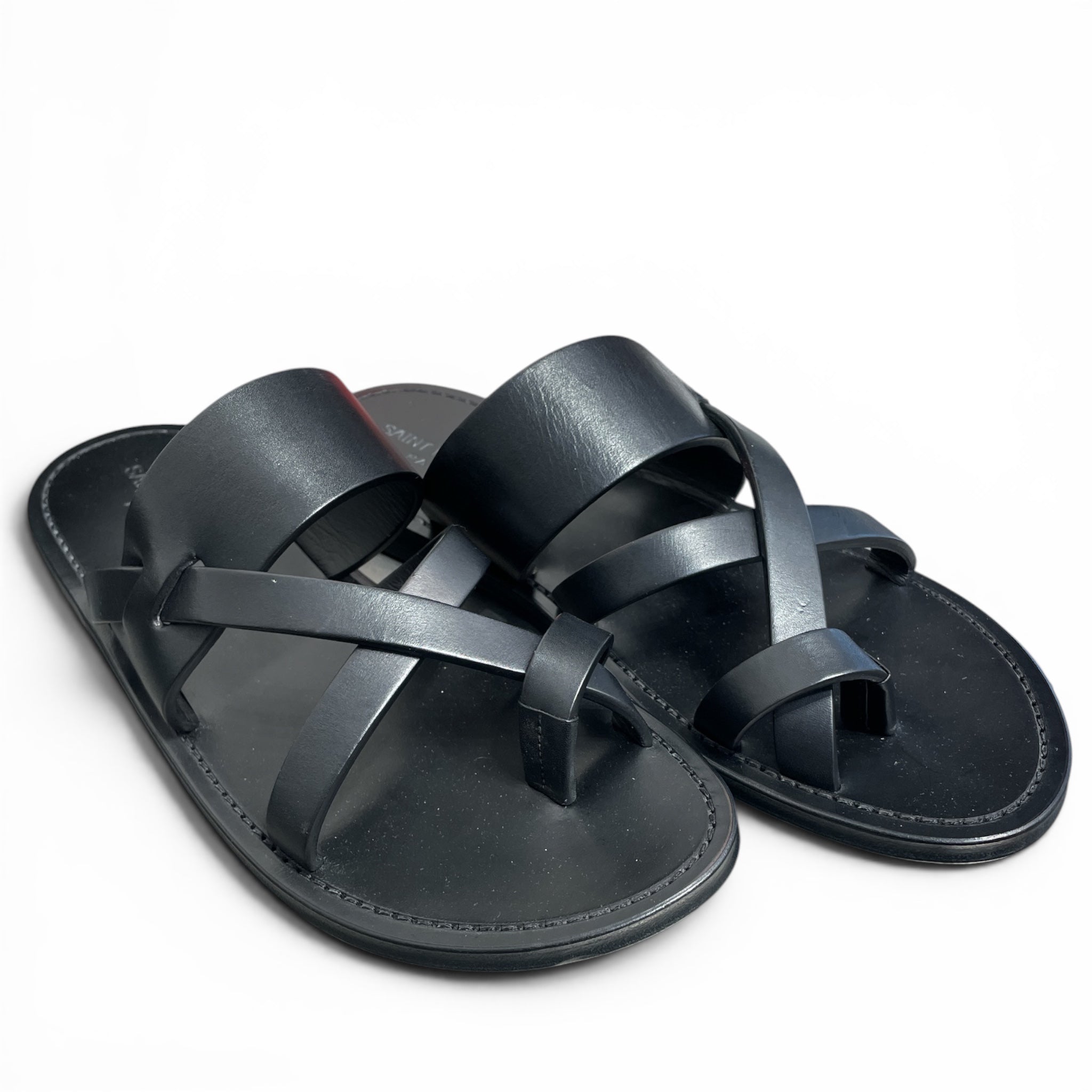 YVES SAINT LAURENT/Sandals/EU 42.5/Leather/BLK/CULVER