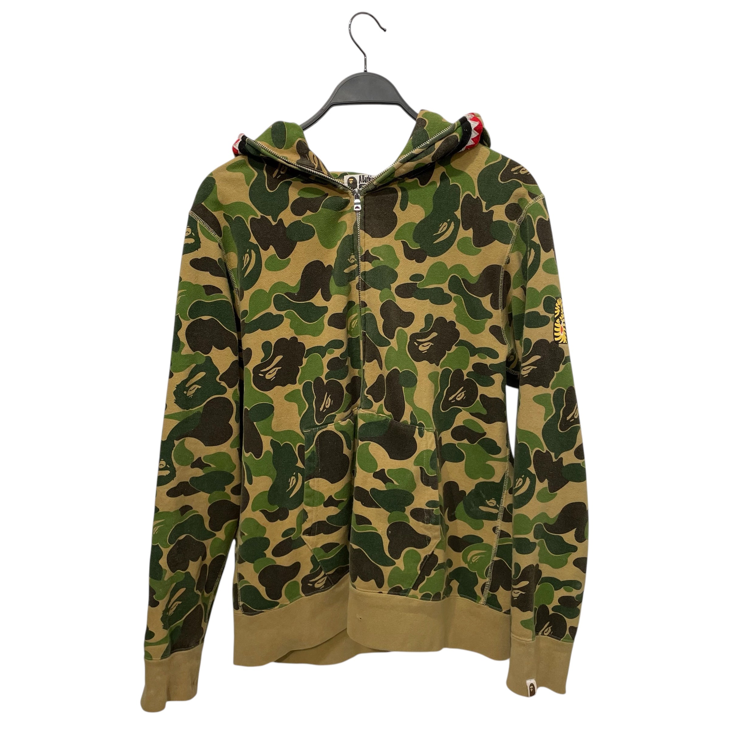 A BATHING APE/Zip Up Hoodie/L/Camouflage/Cotton/GRN/green camo view 2