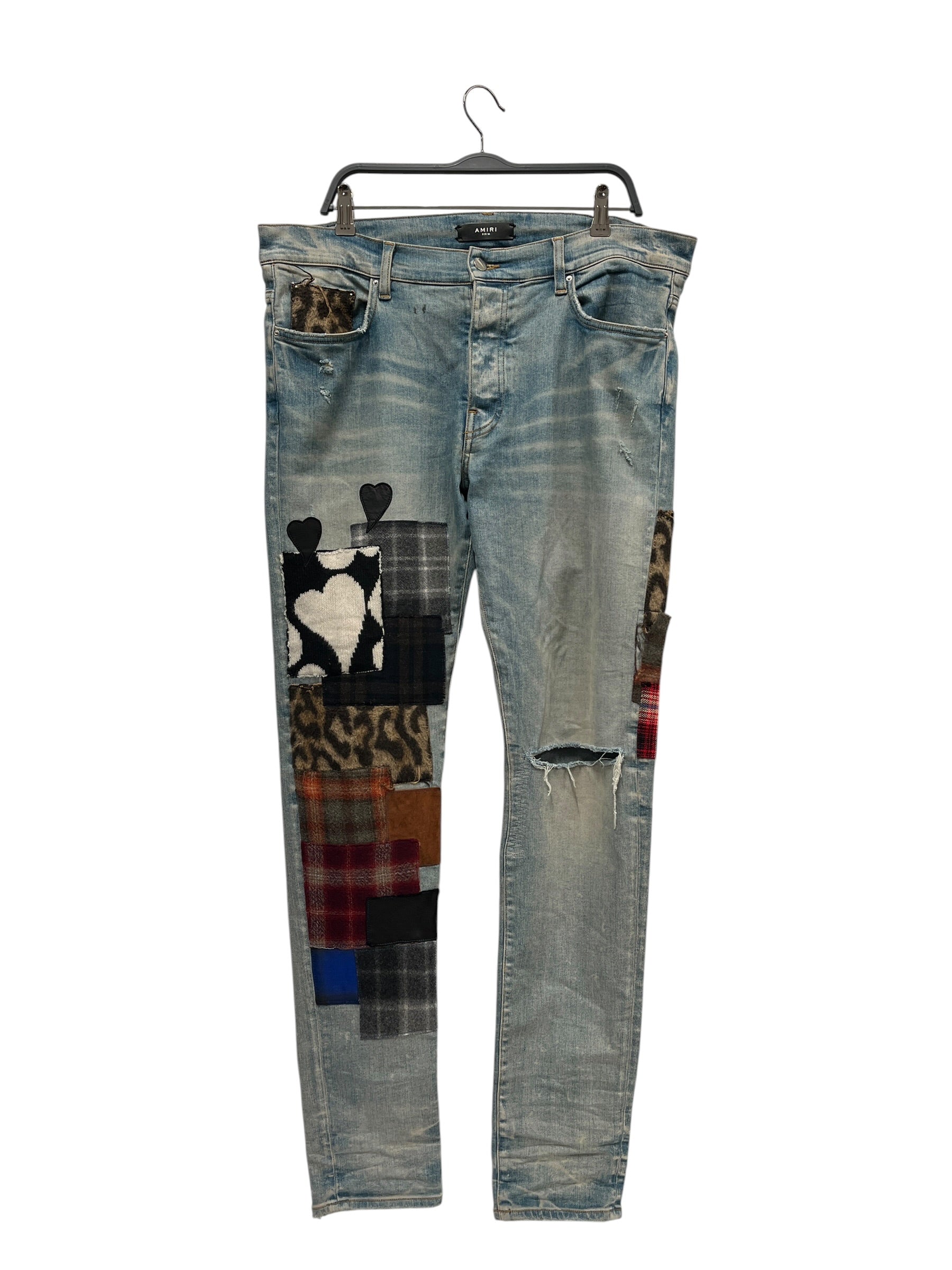 AMIRI/Skinny Pants/36/Denim/IDG/Button Fly/PATCHWORK KNEE RIP view 1