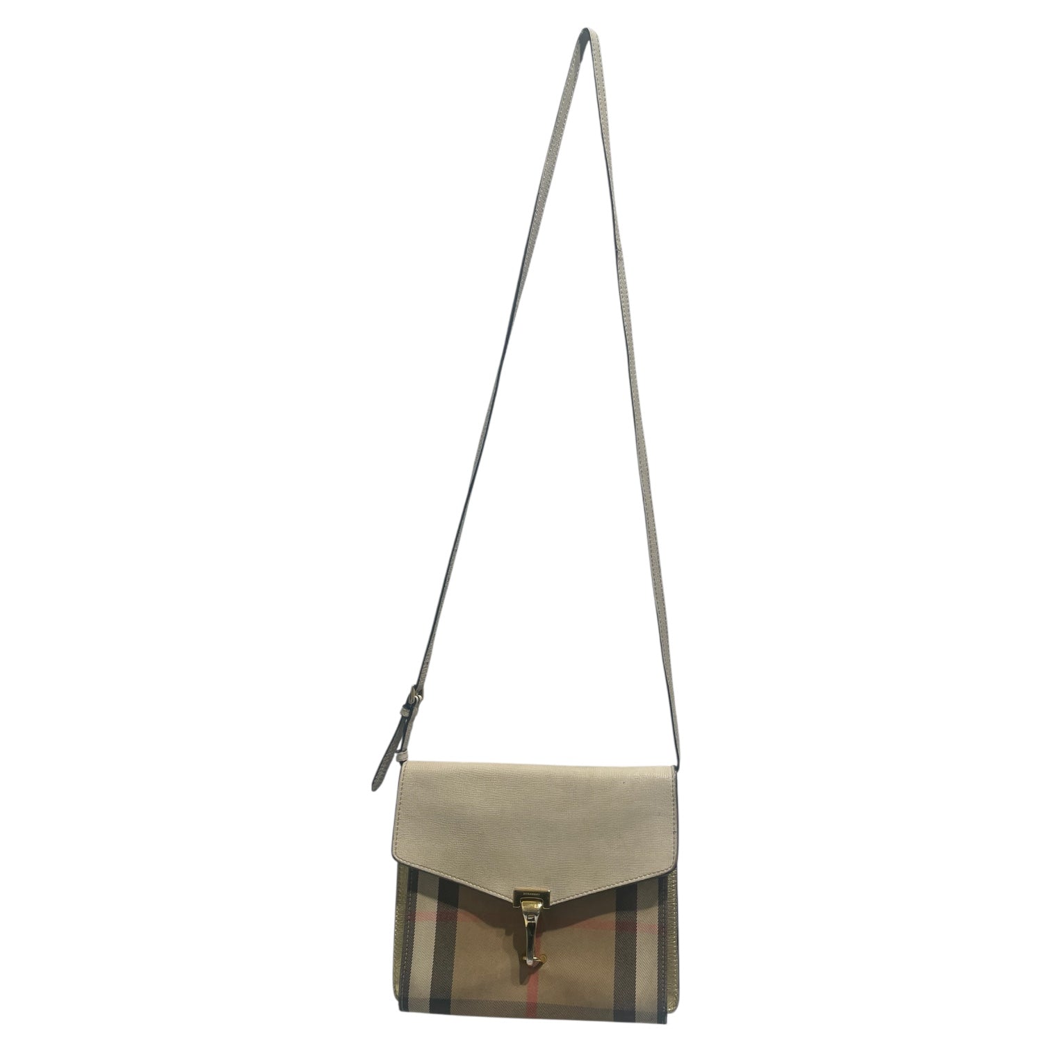 BURBERRY LONDON/Cross Body Bag/Plaid/GLD/Macken Crossbody view 1