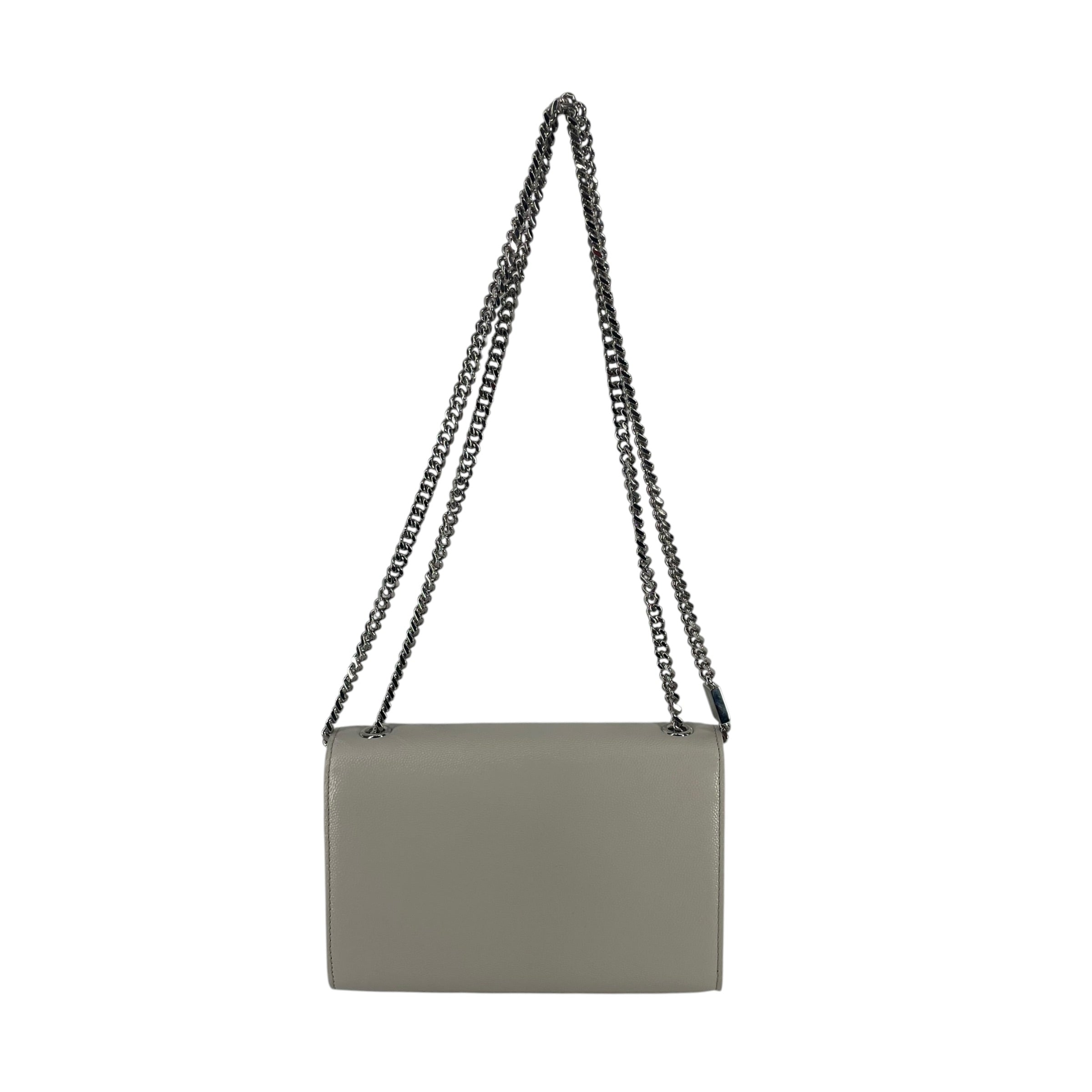 YVES SAINT LAURENT/Cross Body Bag/Leather/GRY/SILVER YSL LOGO view 2