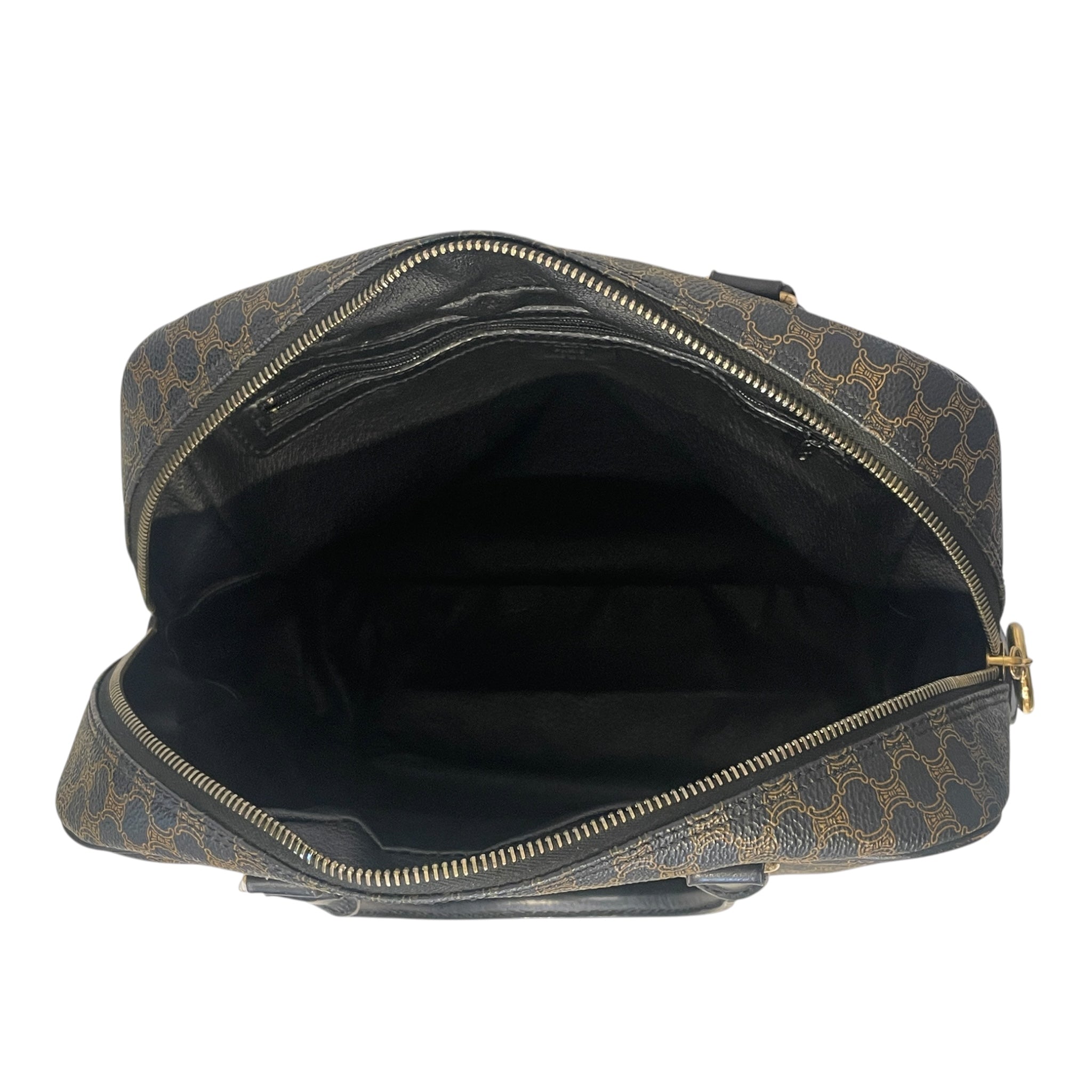 CELINE/Boston Bag/Monogram/Leather/BRW/VTG MACADAM BOSTON BAG view 4