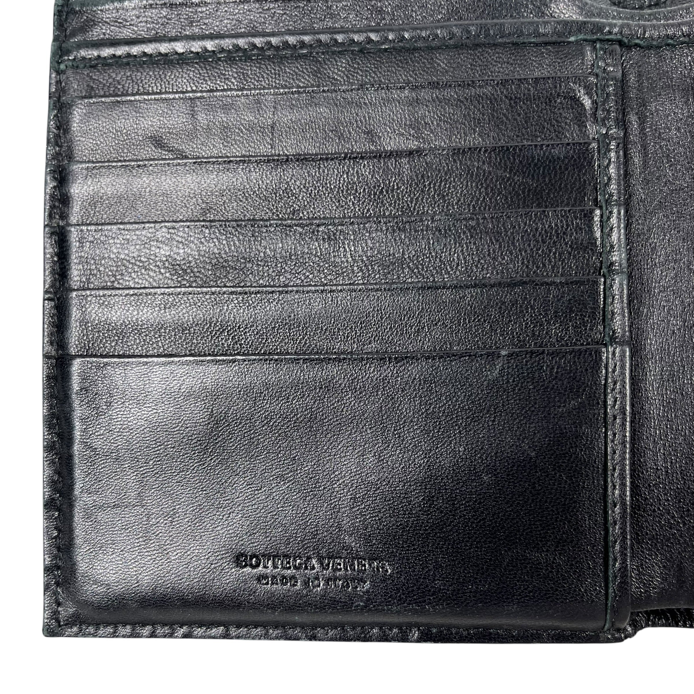 BOTTEGA VENETA/Bifold Wallet/Leather/BLK/Intrecciato Leather Wallet view 3