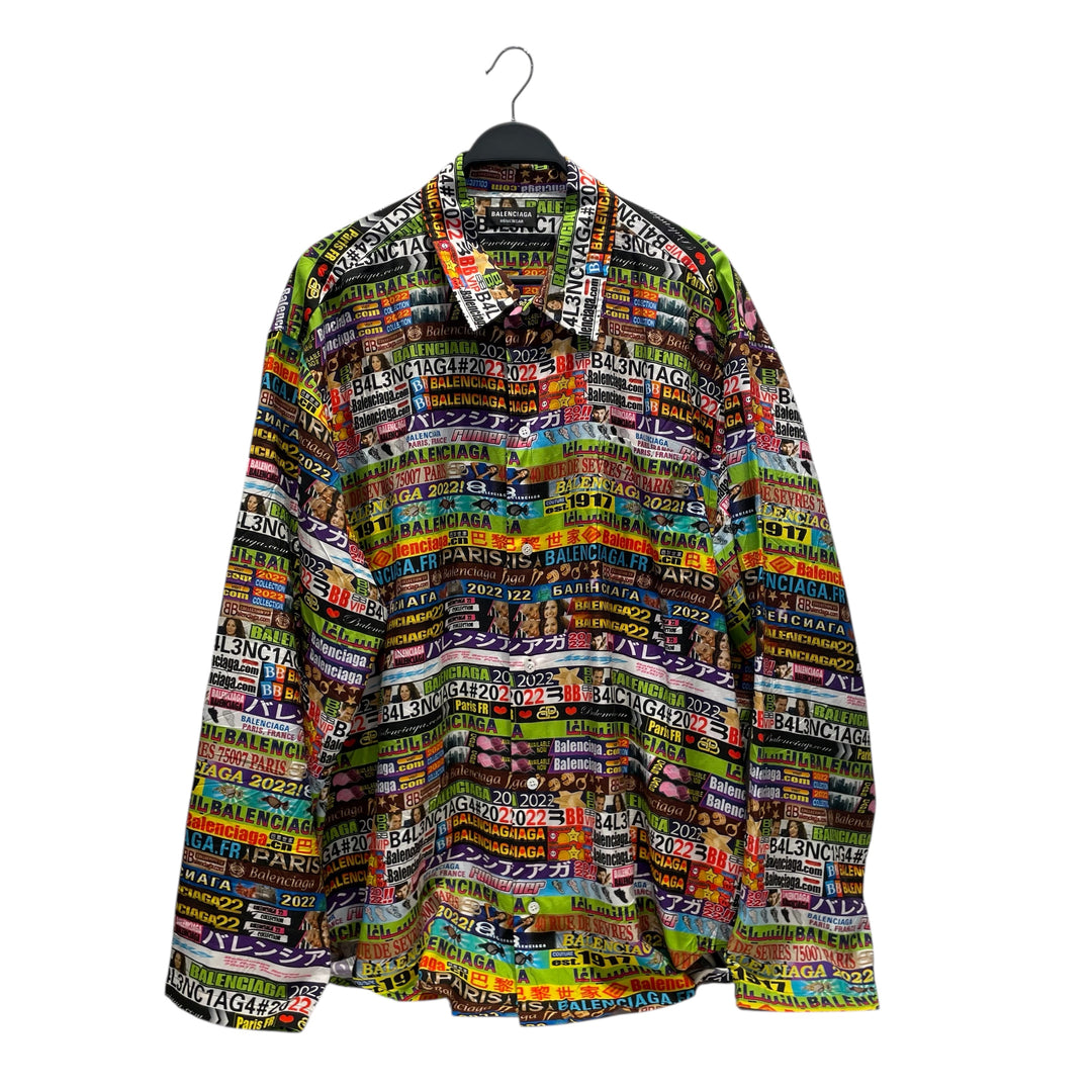 BALENCIAGA 新聞プリントシャツ サイズ34