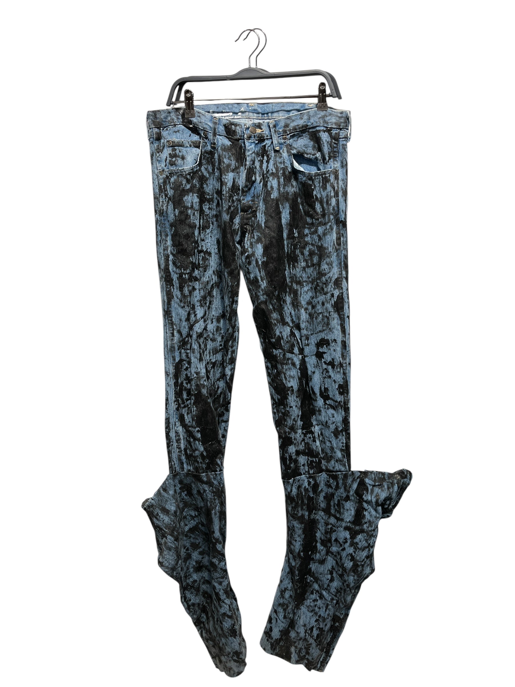 HUBANE/Straight Pants/BLU/BLUE MODIFIED FLARE W BLACK view 1