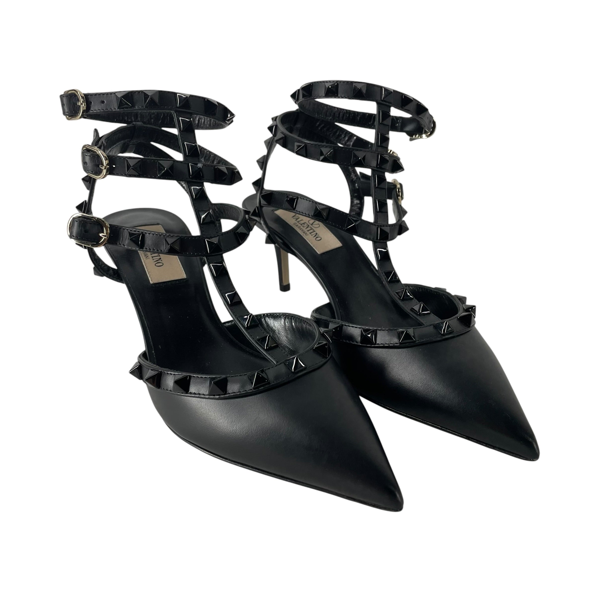 VALENTINO/Heels/EU 37/Leather/BLK/rockstud view 1