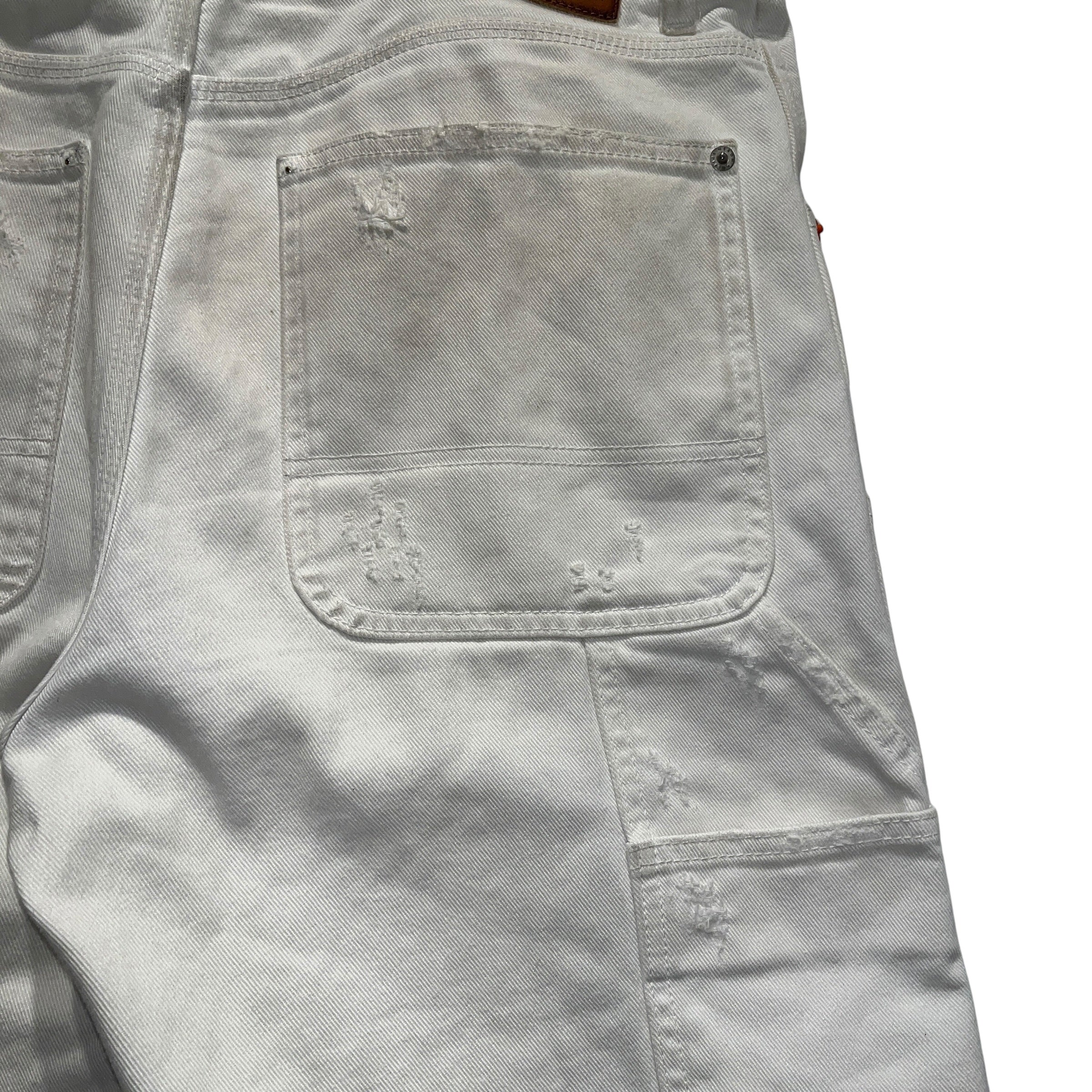 HERON PRESTON/Pants/34/Denim/WHT/Distressed/Distressed Dbl-Knee Carpenter view 15