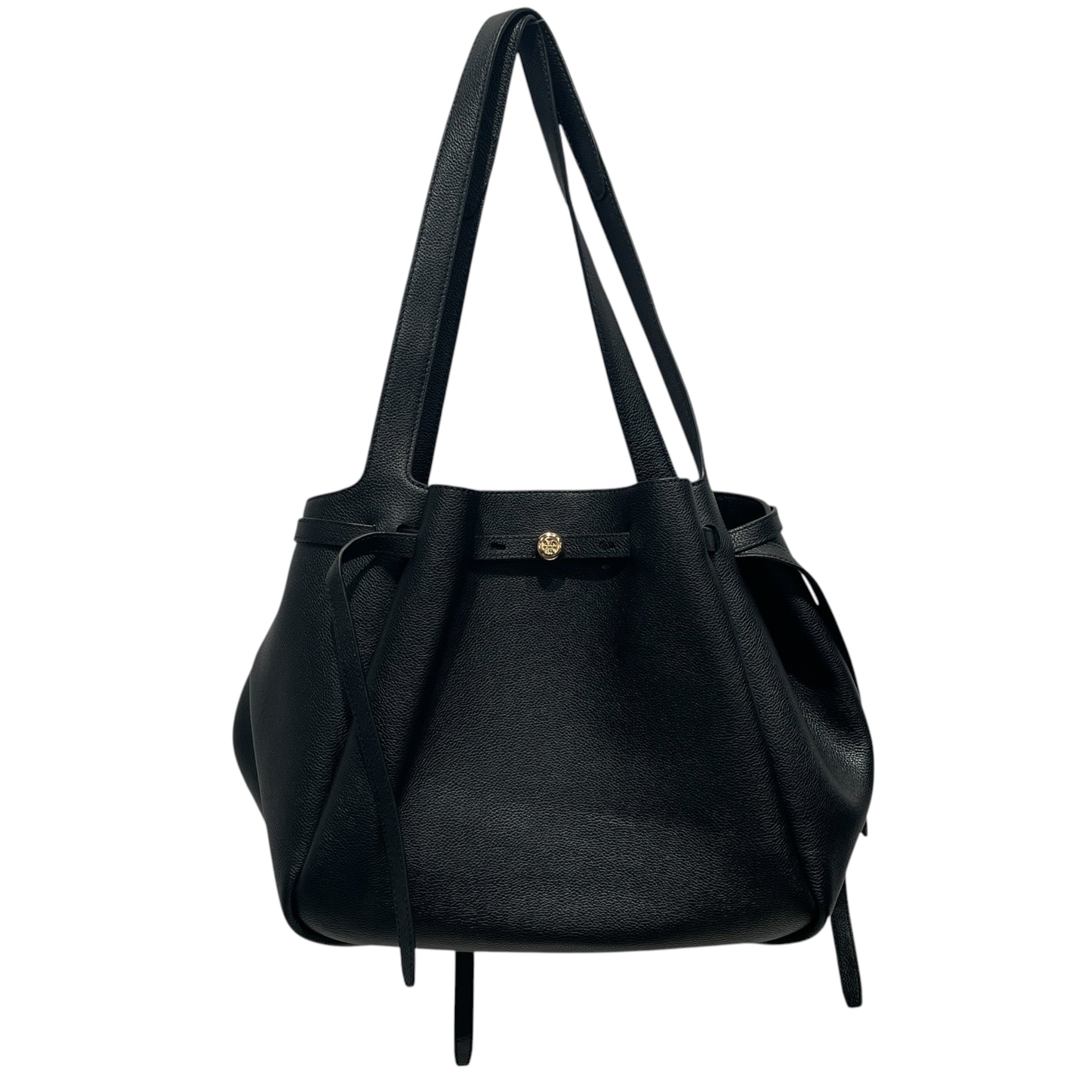 TORY BURCH/Tote Bag/Leather/BLK/Black Pebbled Romy Tote Bag view 1