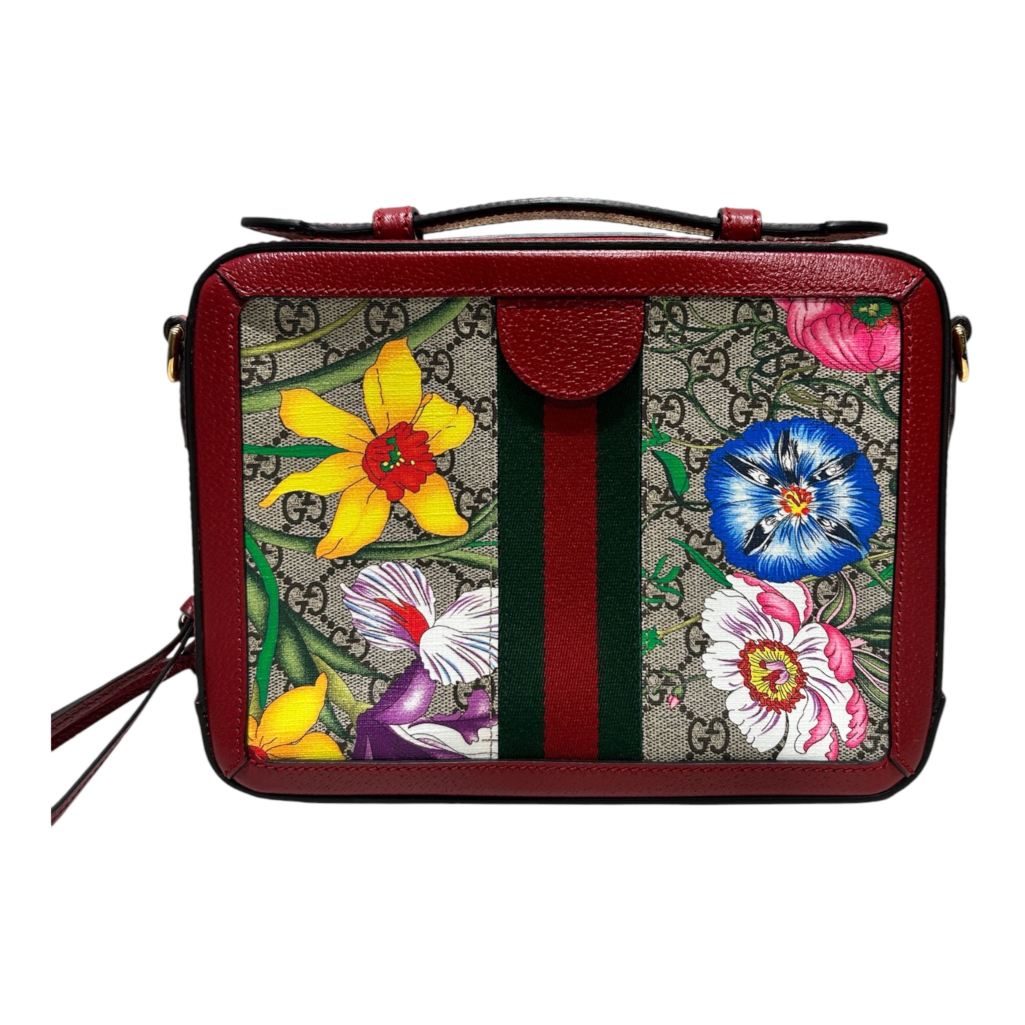 GUCCI/Bag/Monogram/Leather/RED/OPHIDIA GG FLORAL SHOULDER BAG view 2