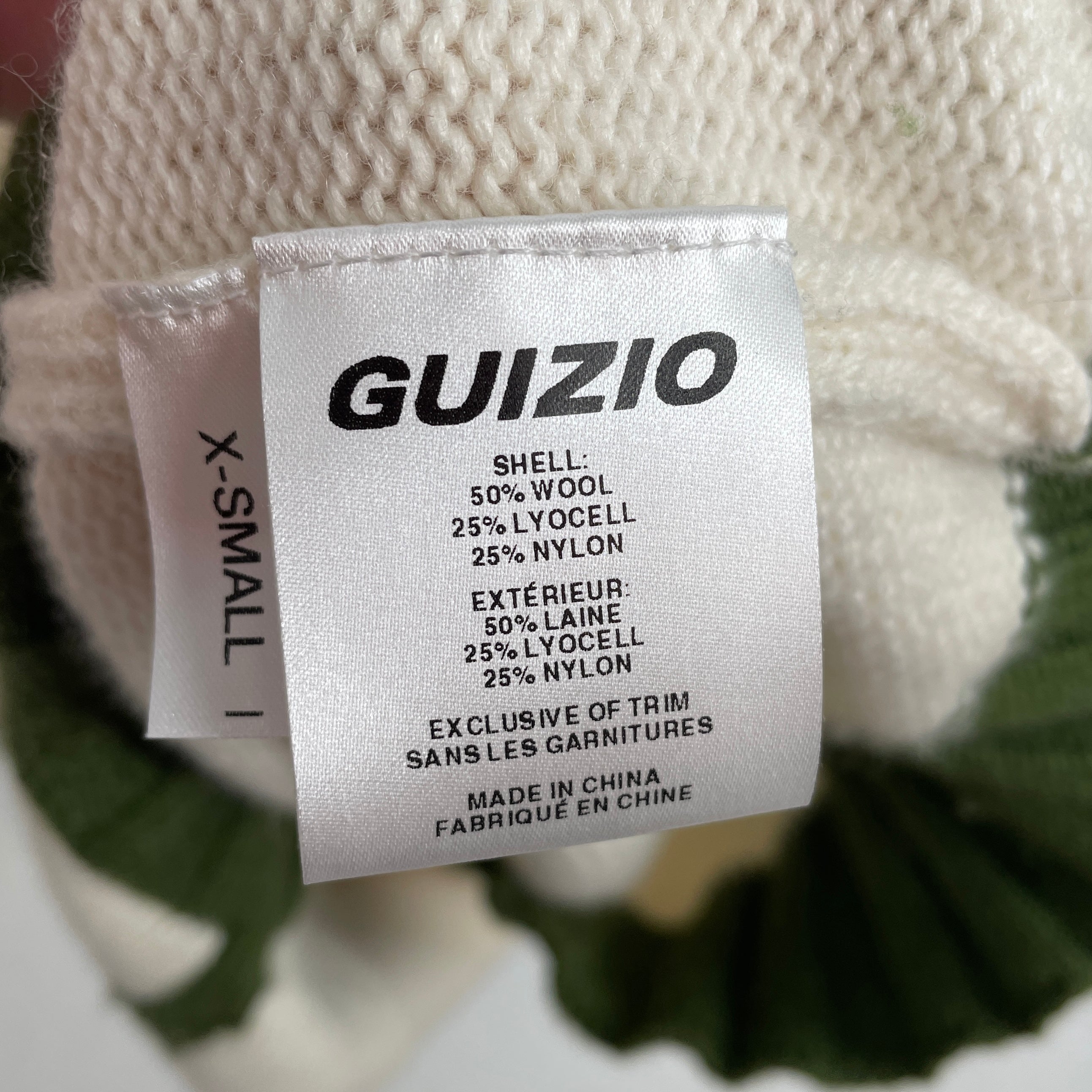 GUIZIO/Dress/XS/Floral Pattern/Wool/CRM/mock kneck knit dress floral view 4