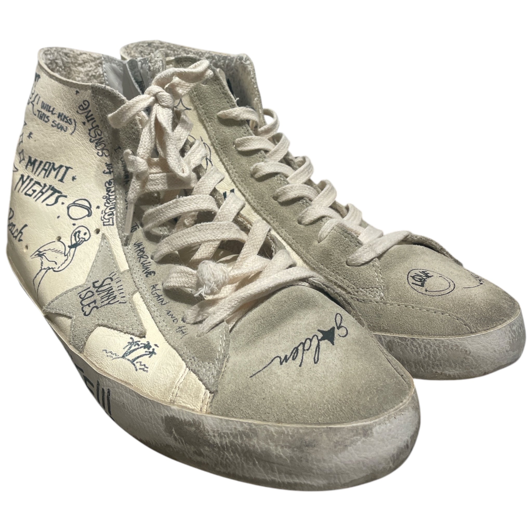 GOLDEN GOOSE/Hi-Sneakers/EU 40/Leather/WHT/Francy High Doodl Sneaker view 1