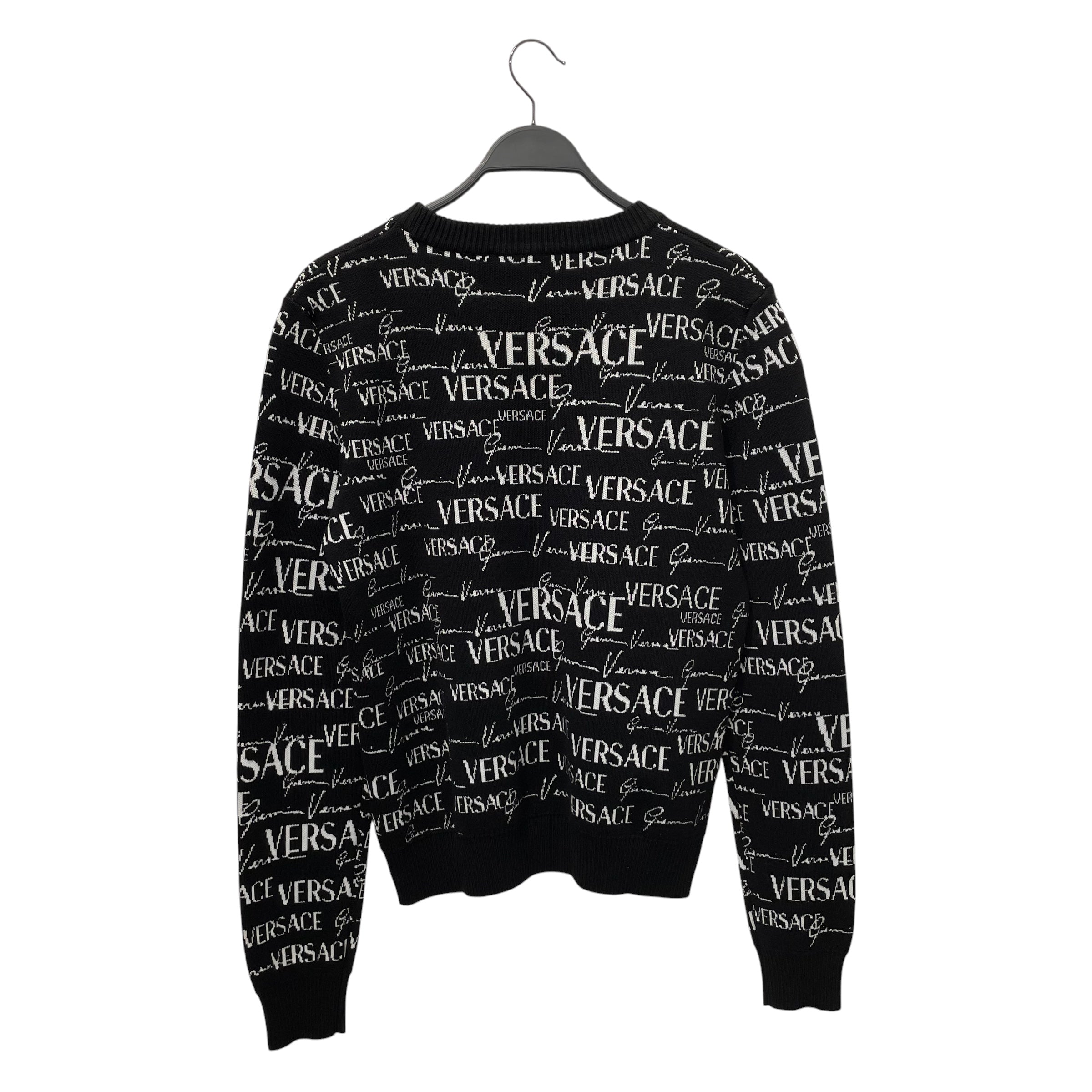 VERSACE/Sweater/44/Monogram/Cotton/BLK/ALL OVER LOGO PRINT view 2