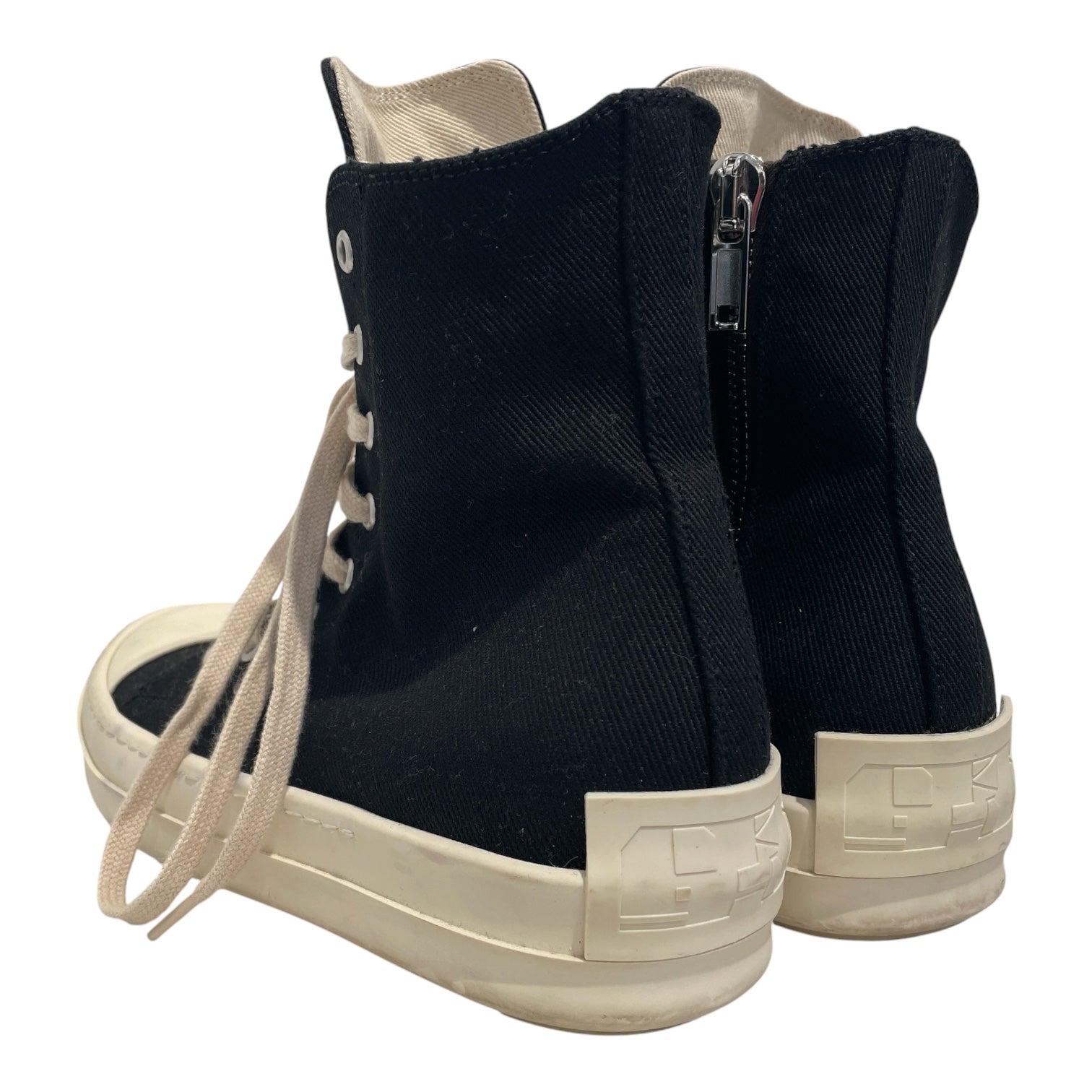 RICK OWENS DRKSHDW/Hi-Sneakers/EU 38/Cotton/BLK/Side Zip Ramones view 2