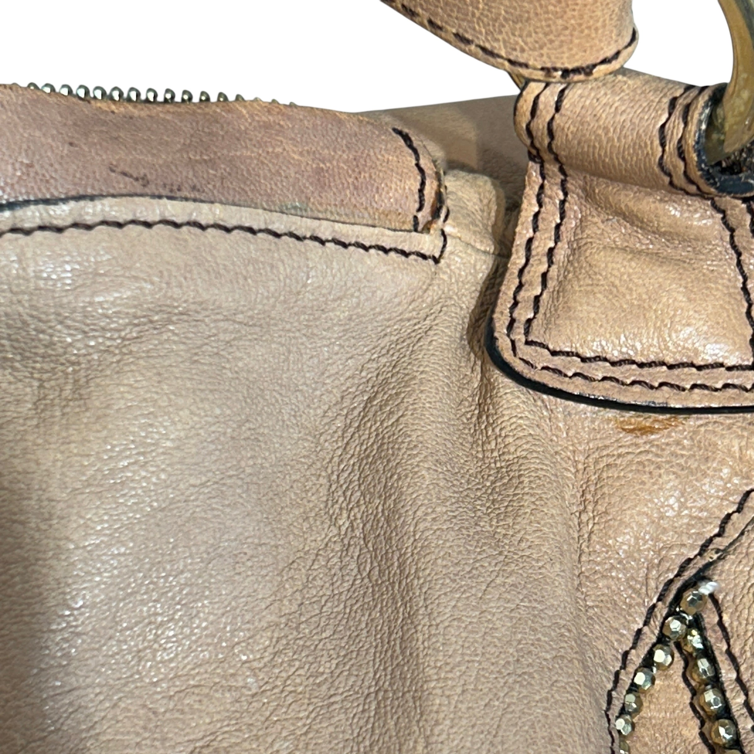 roberto cavalli/Tote Bag/Leather/CML/Hobo, Gold Beads/Synch btm view 7