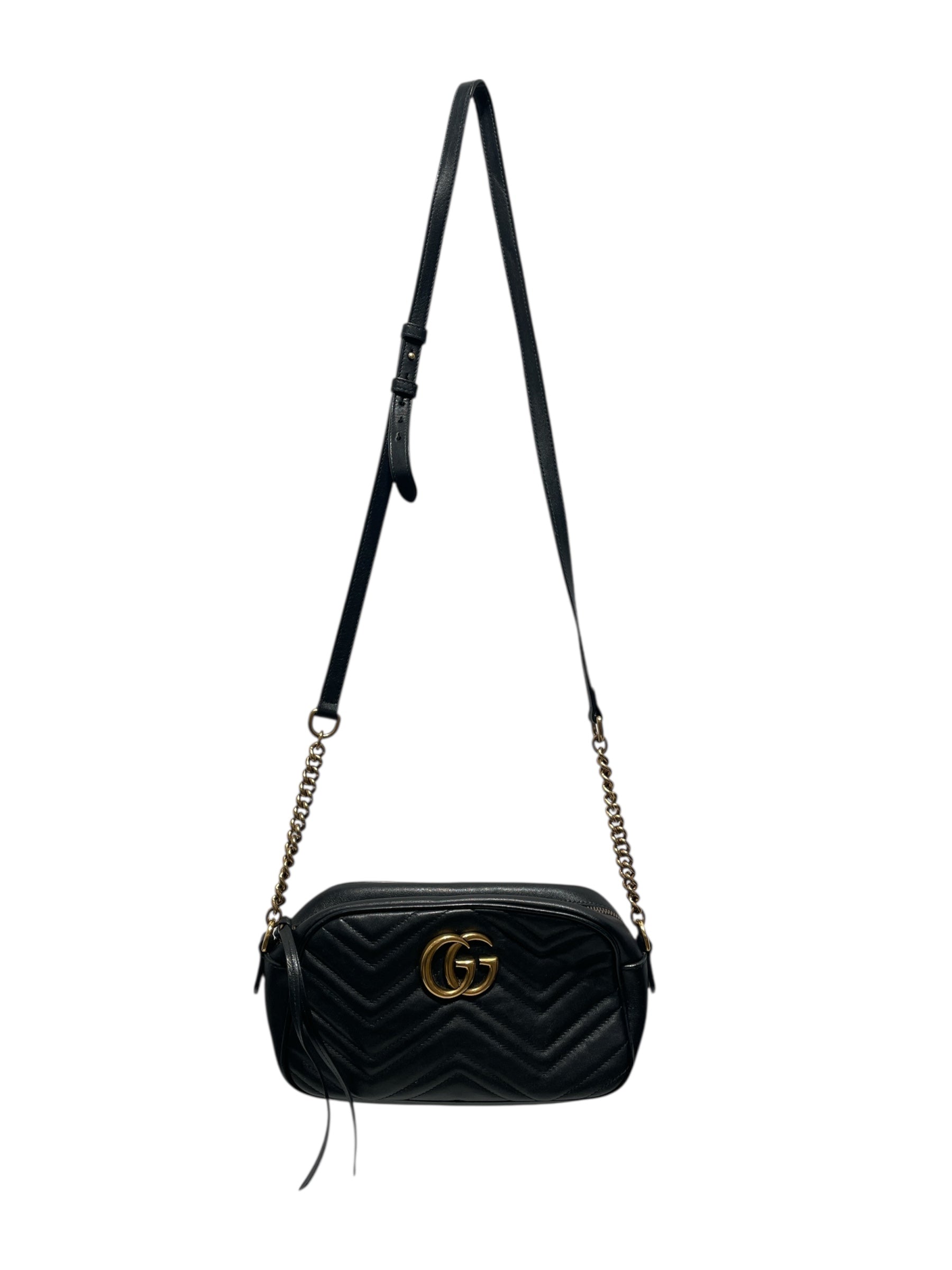 GUCCI/Cross Body Bag/Leather/BLK/marmont view 1