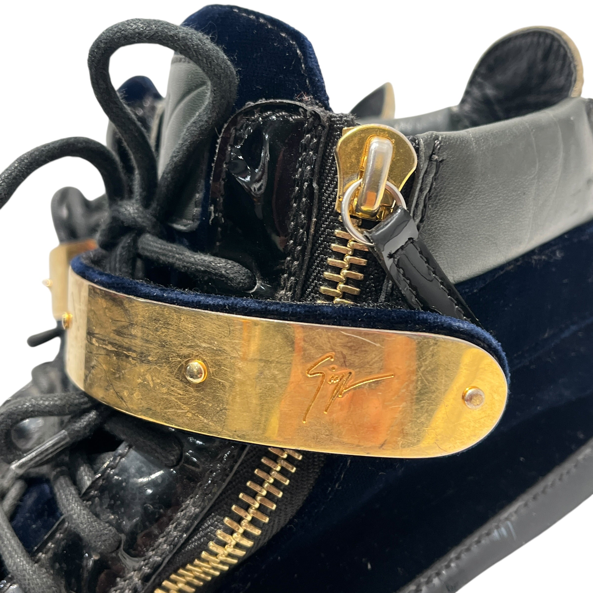Giuseppe Zanotti/Hi-Sneakers/EU 42/Leather/BLK/GOLD HARDWARE view 6