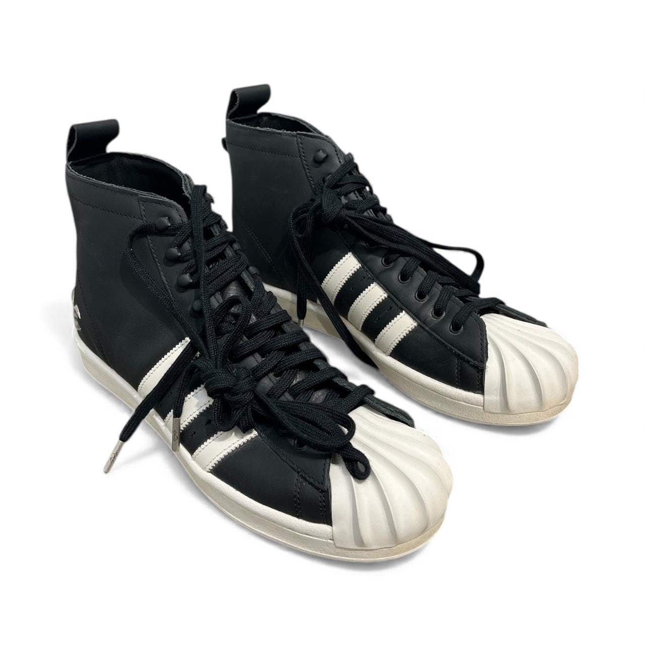 adidas/Thug Club/Hi-Sneakers/US 9.5/Leather/BLK/HIGH TOP SUPERSTAR view 1