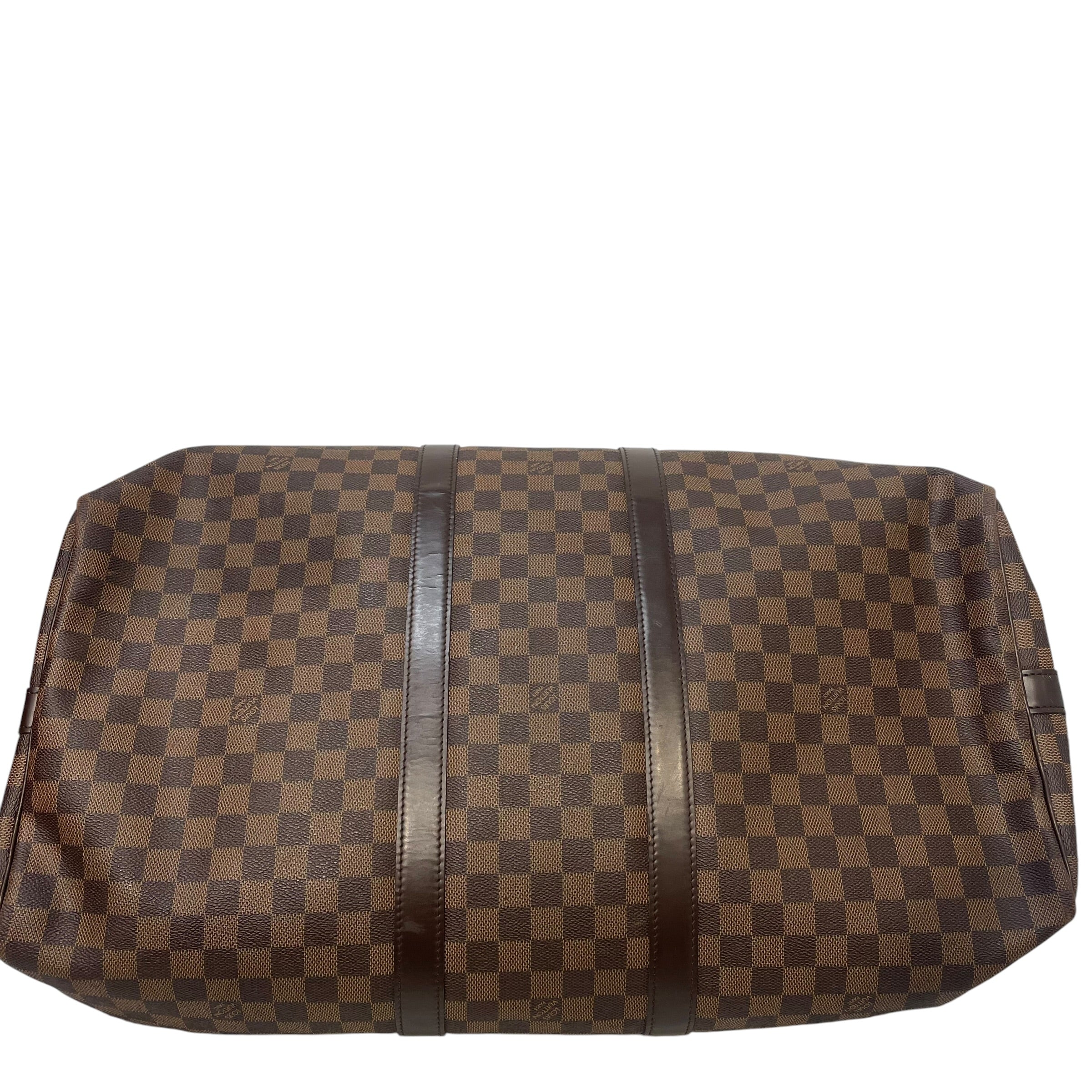 LOUIS VUITTON/Luggage/Border/Leather/BRW/Keepall 55 Bandouliere view 3