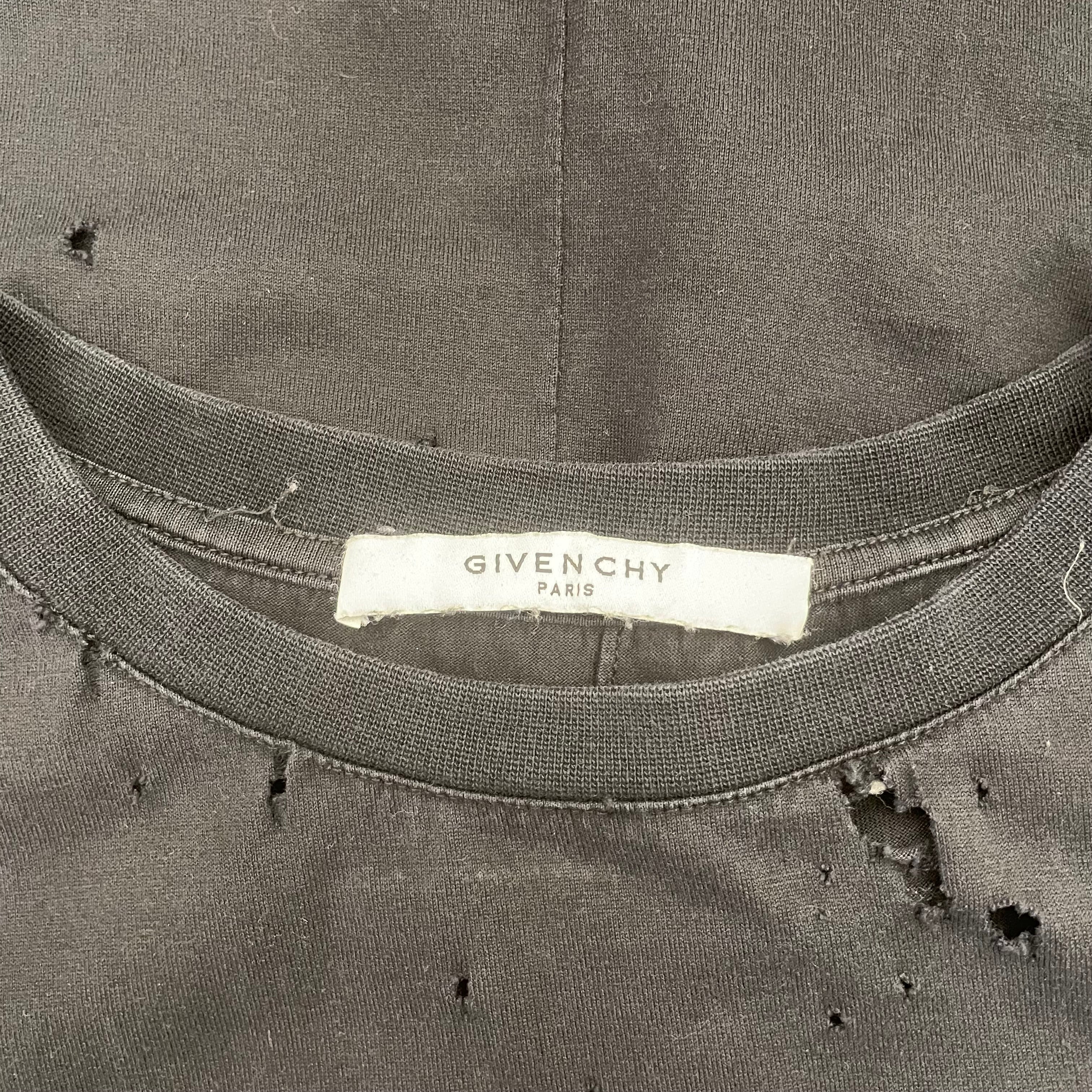 GIVENCHY/T-Shirt/S/Cotton/BLK/DISTRESSED view 3
