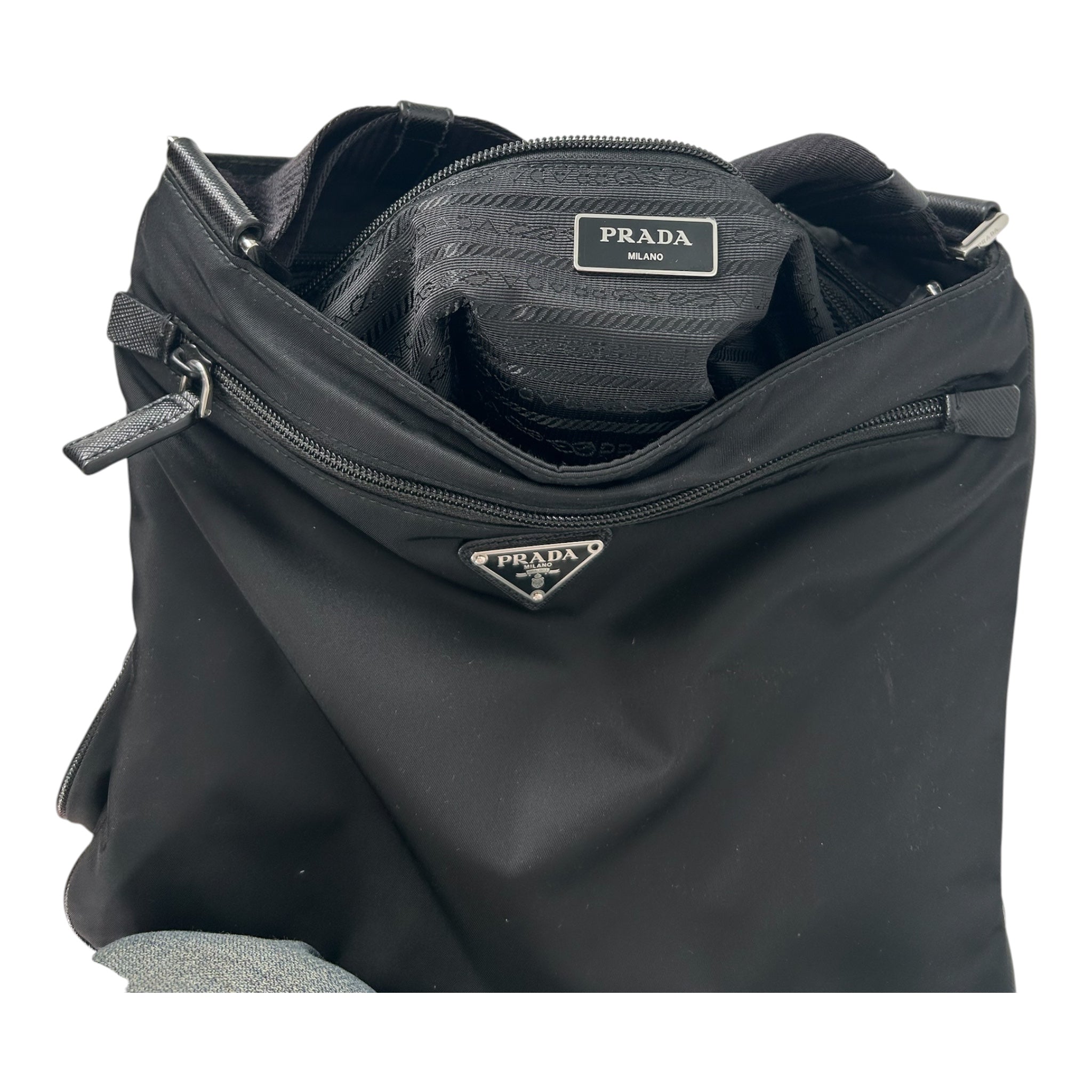 PRADA/Cross Body Bag/Nylon/BLK/MESSENGER view 6