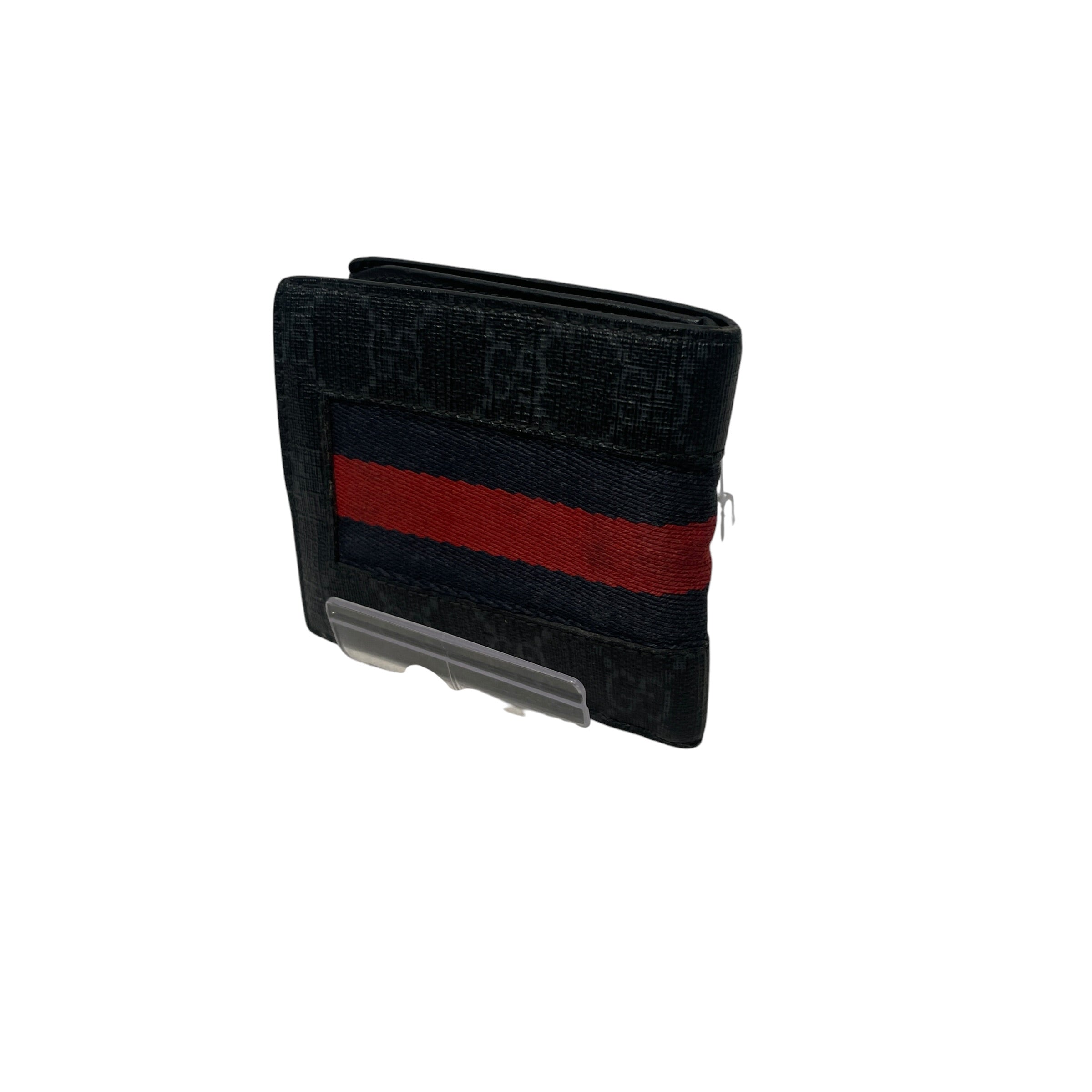 GUCCI/Bifold Wallet/Leather/BLK/M's/gg supreme view 3