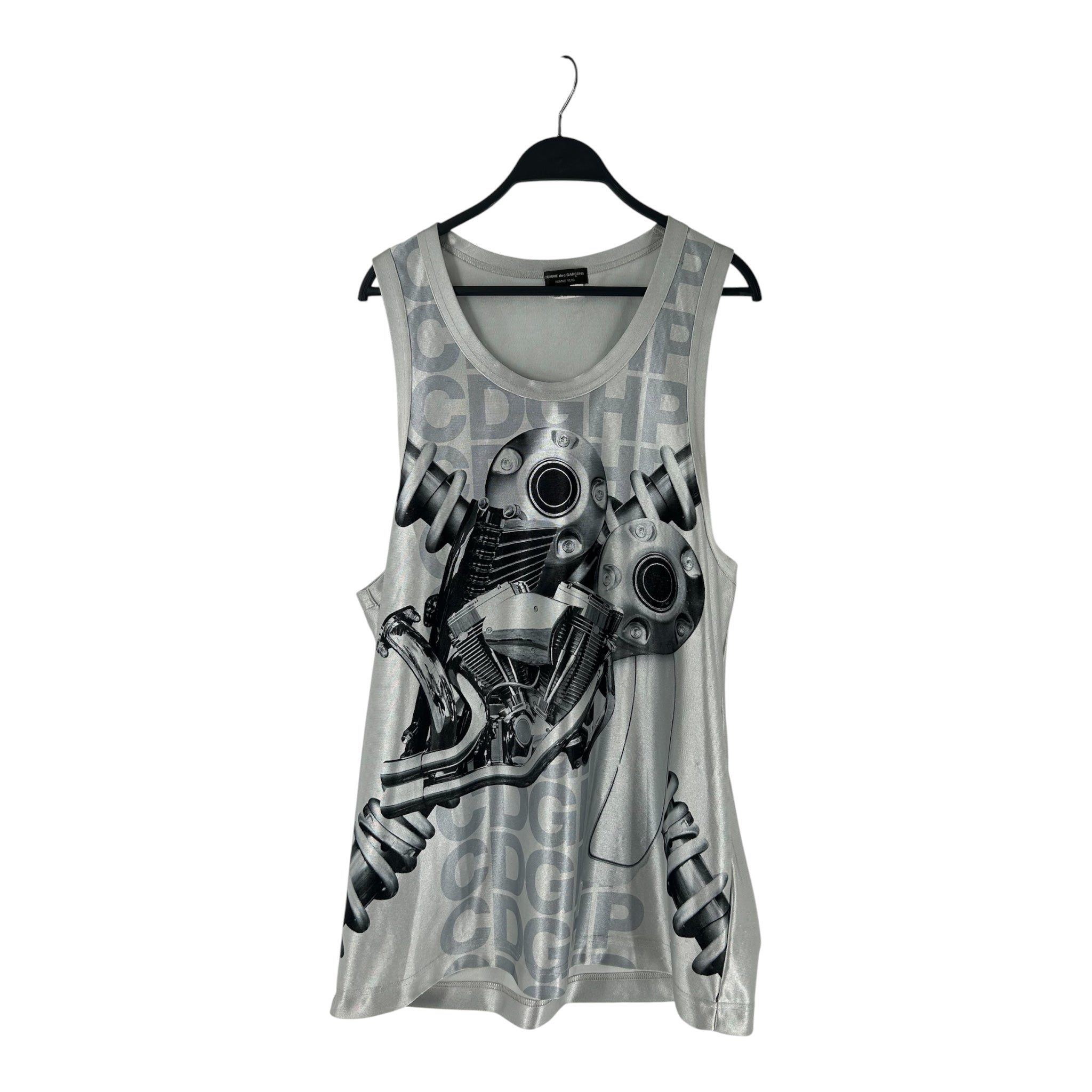 COMME des GARCONS HOMME PLUS/Tank Top/XL/Polyester/SLV/ENGINE TANK TOP view 1