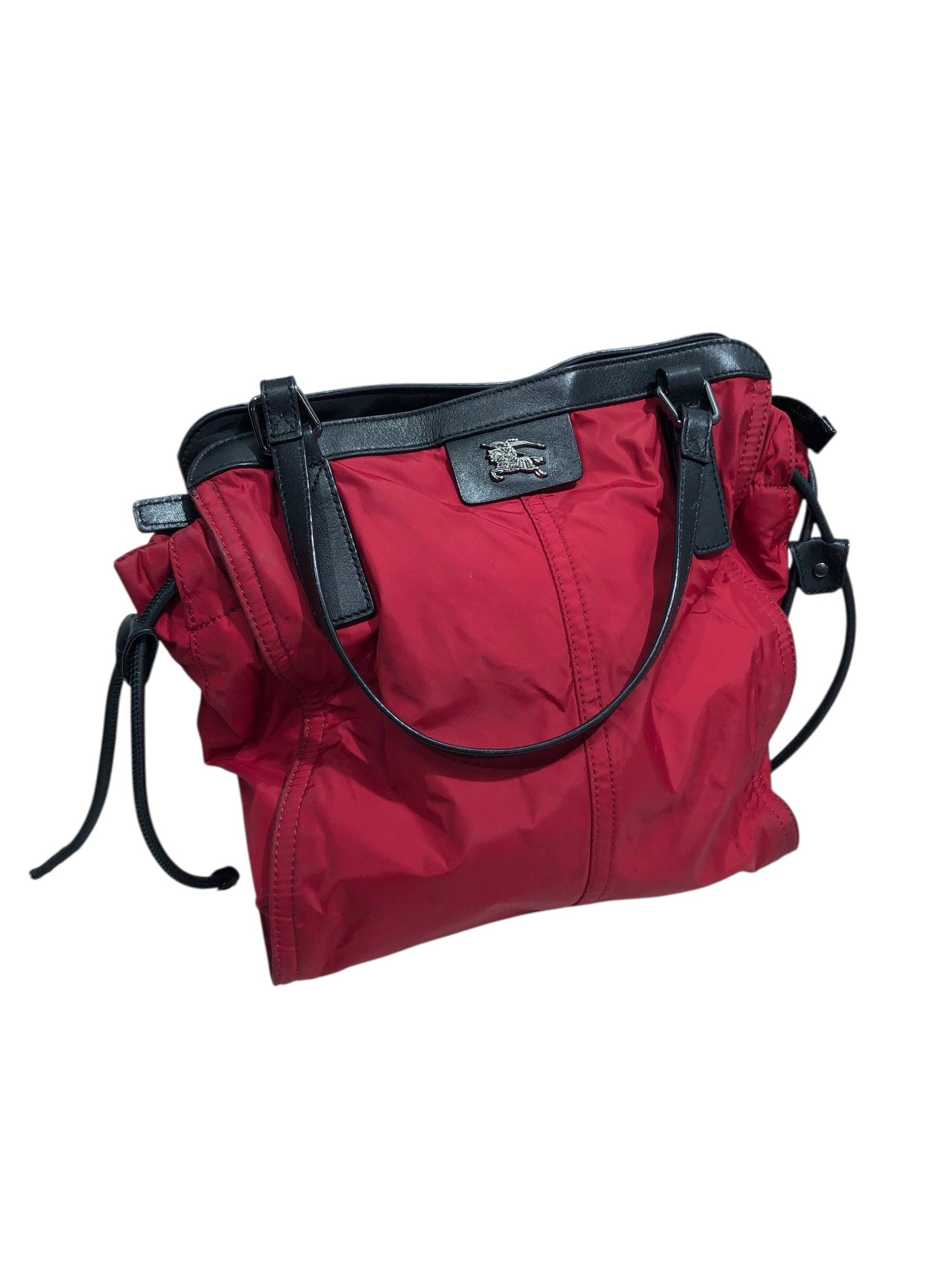 BURBERRY/Tote Bag/Nylon/RED/small tote w horse logo view 1
