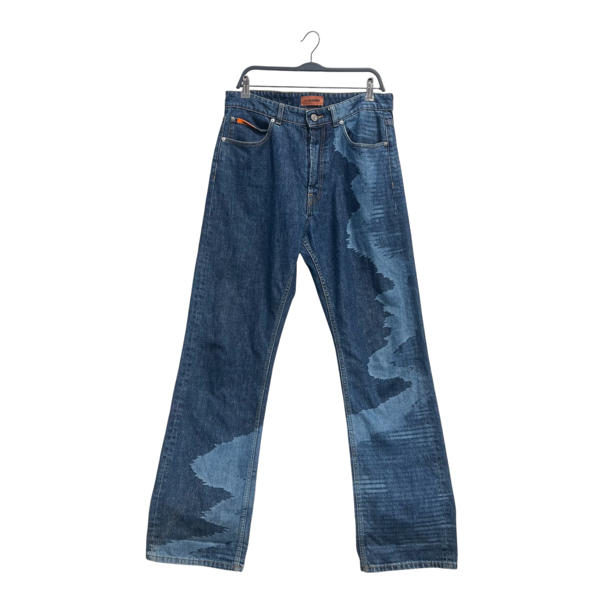 MISSONI/Straight Pants/48/Cotton/BLU/WAVY PRINT DENIM STRAIGHT PANT view 1