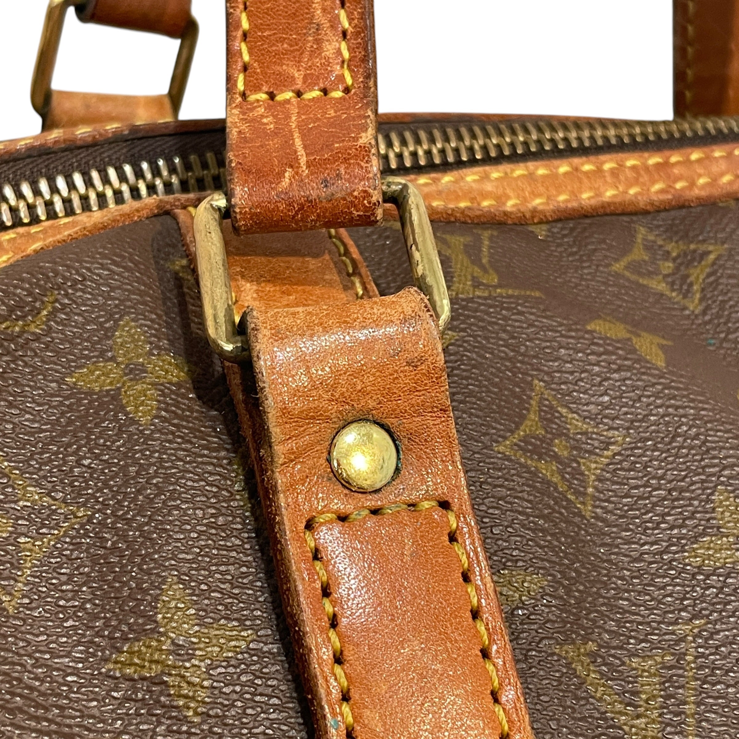 LOUIS VUITTON/Bag/Monogram/Leather/BRW/Keepall view 6