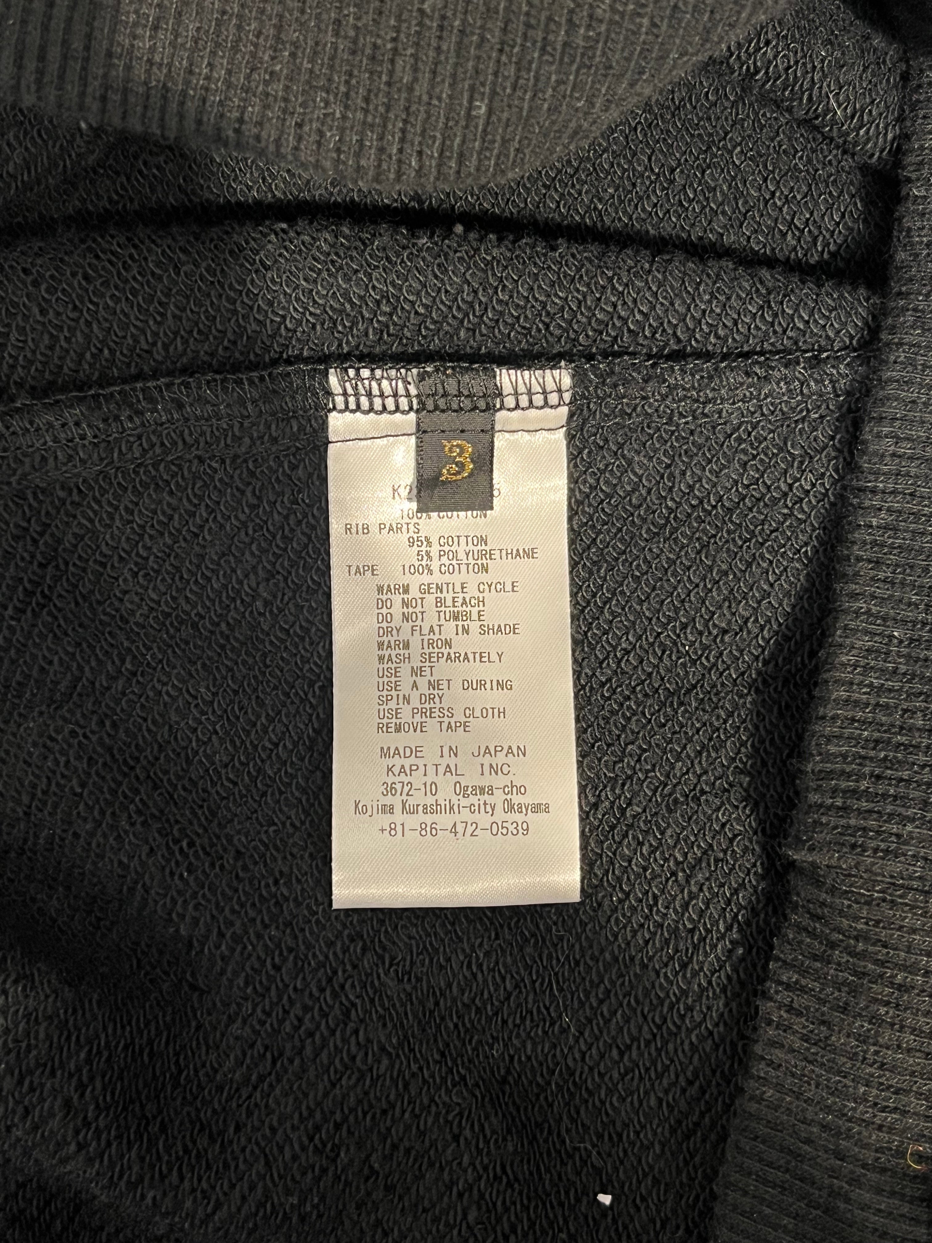 KAPITAL/Hoodie/3/Cotton/BLK/JUMBO DRAWSTRING HOODIE view 4