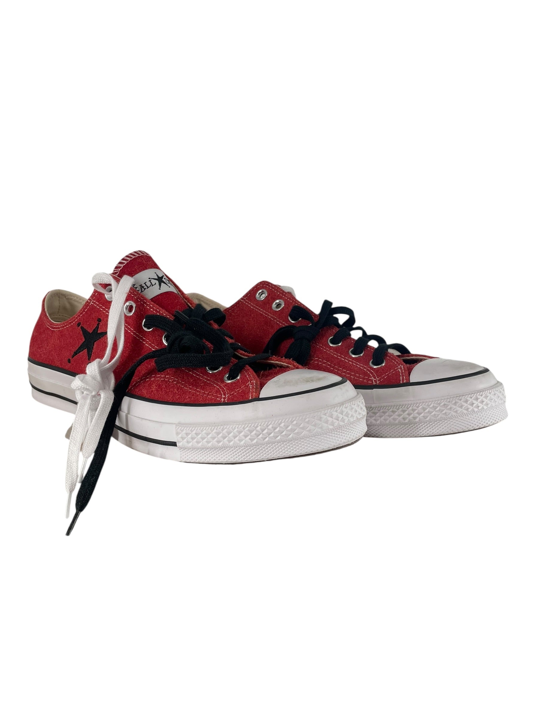 CONVERSE/STUSSY/Low-Sneakers/US 10.5/Suede/RED/CHUCK 70 LOW view 1