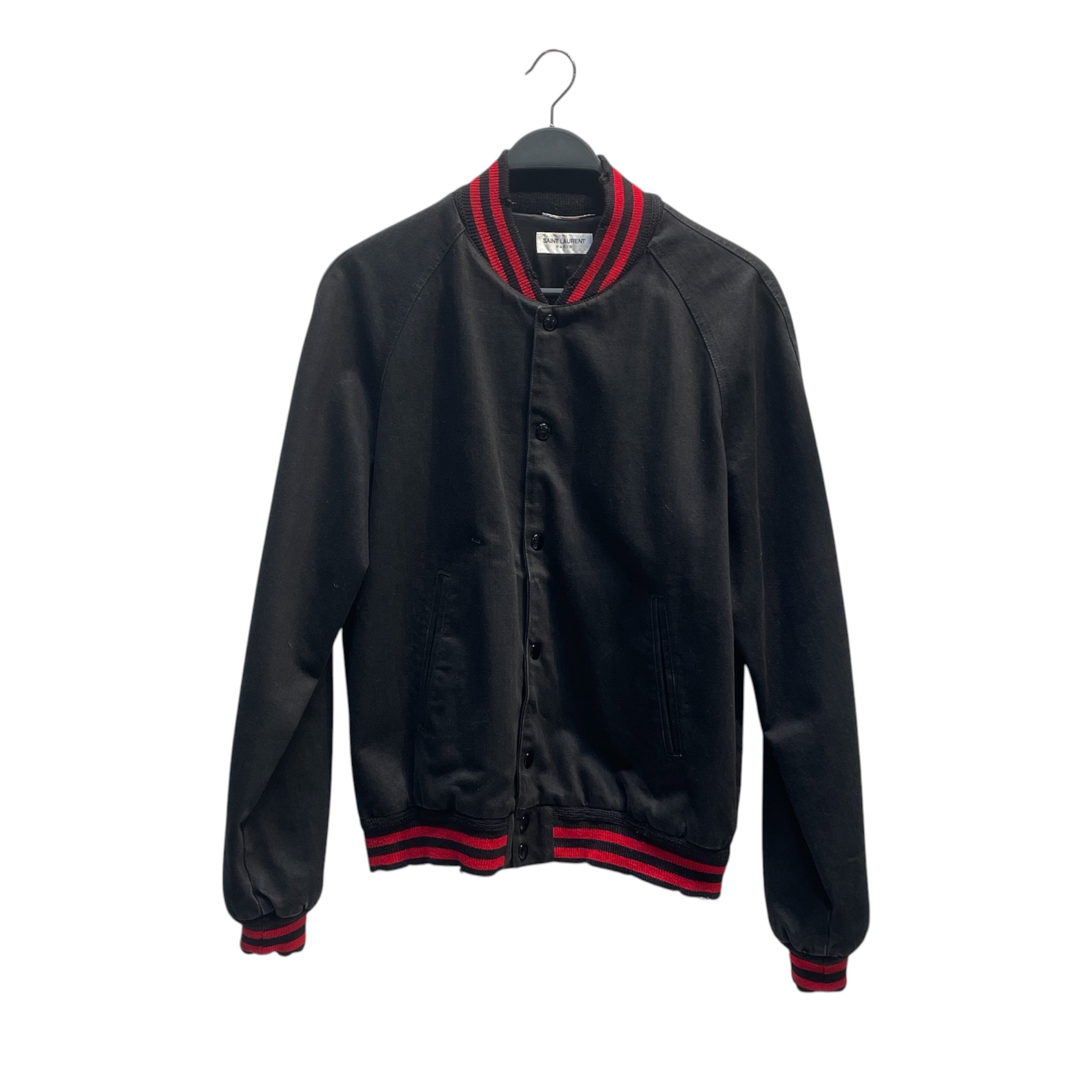 SAINT LAURENT/Baseball Jkt/S/Denim/BLK/ view 1