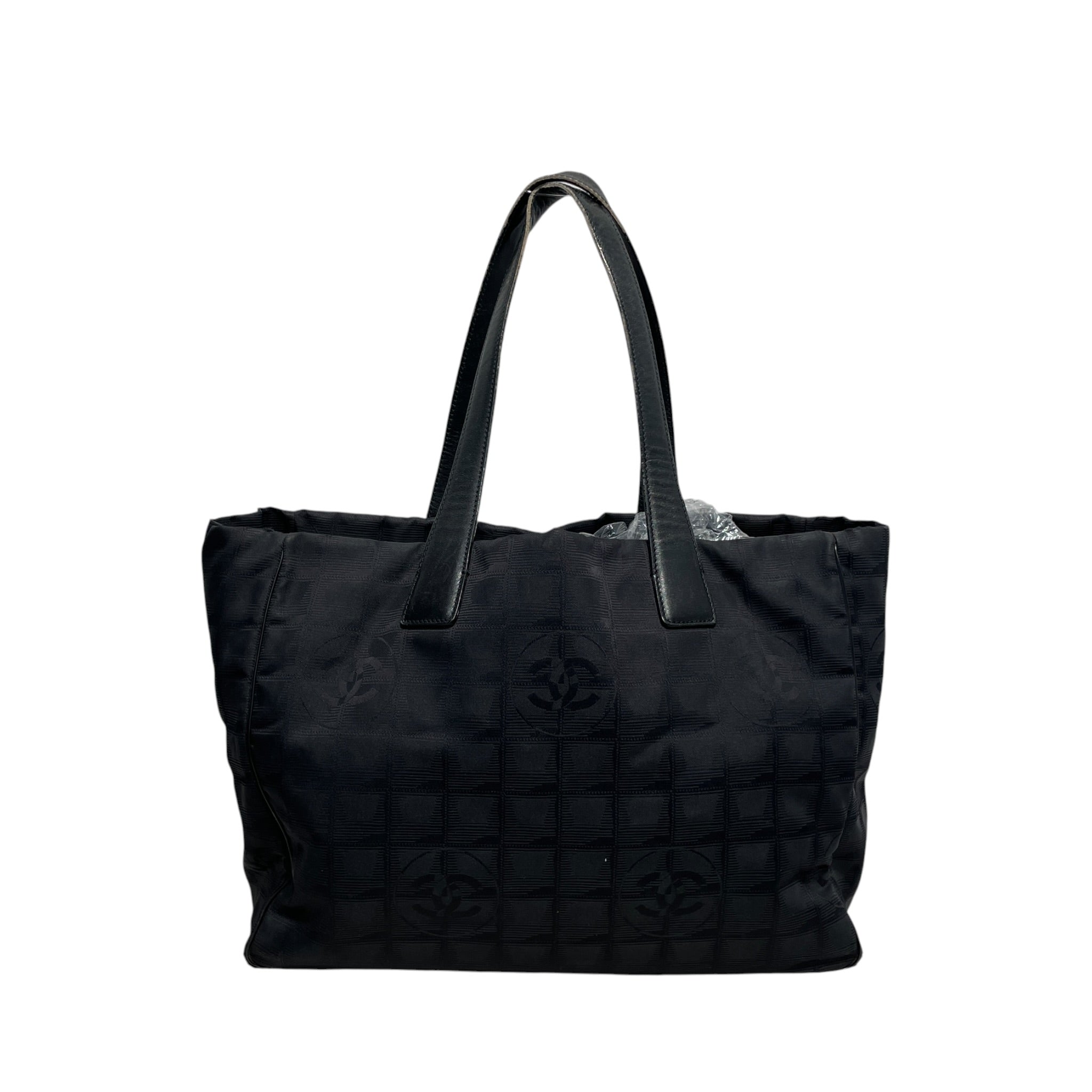 CHANEL/Hand Bag/Monogram/Nylon/BLK/nylon tote view 1