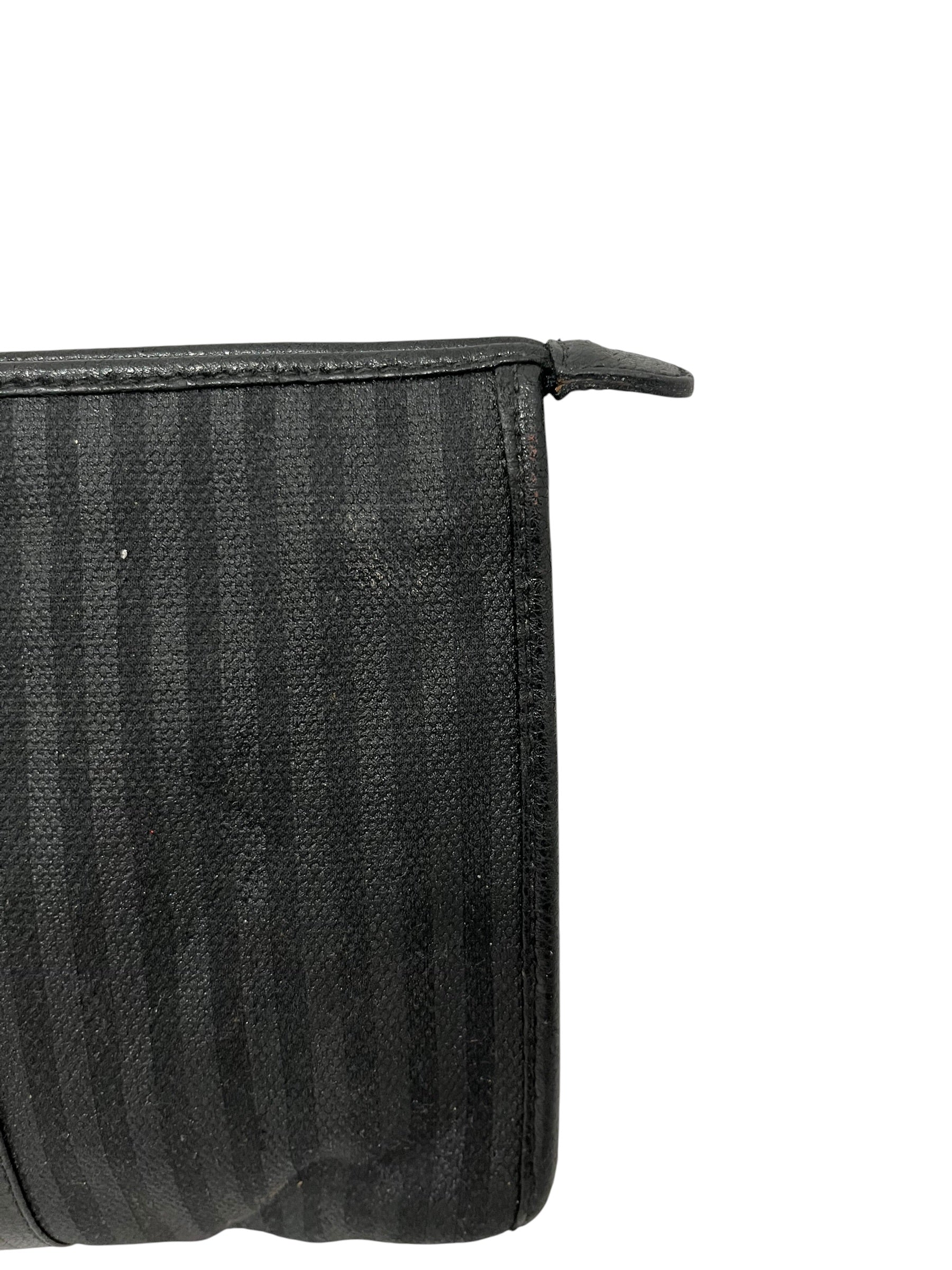 FENDI/Pouch/Stripe/Nylon/BLK/SMALL ZIP POUCH LTHR STRIPE view 8