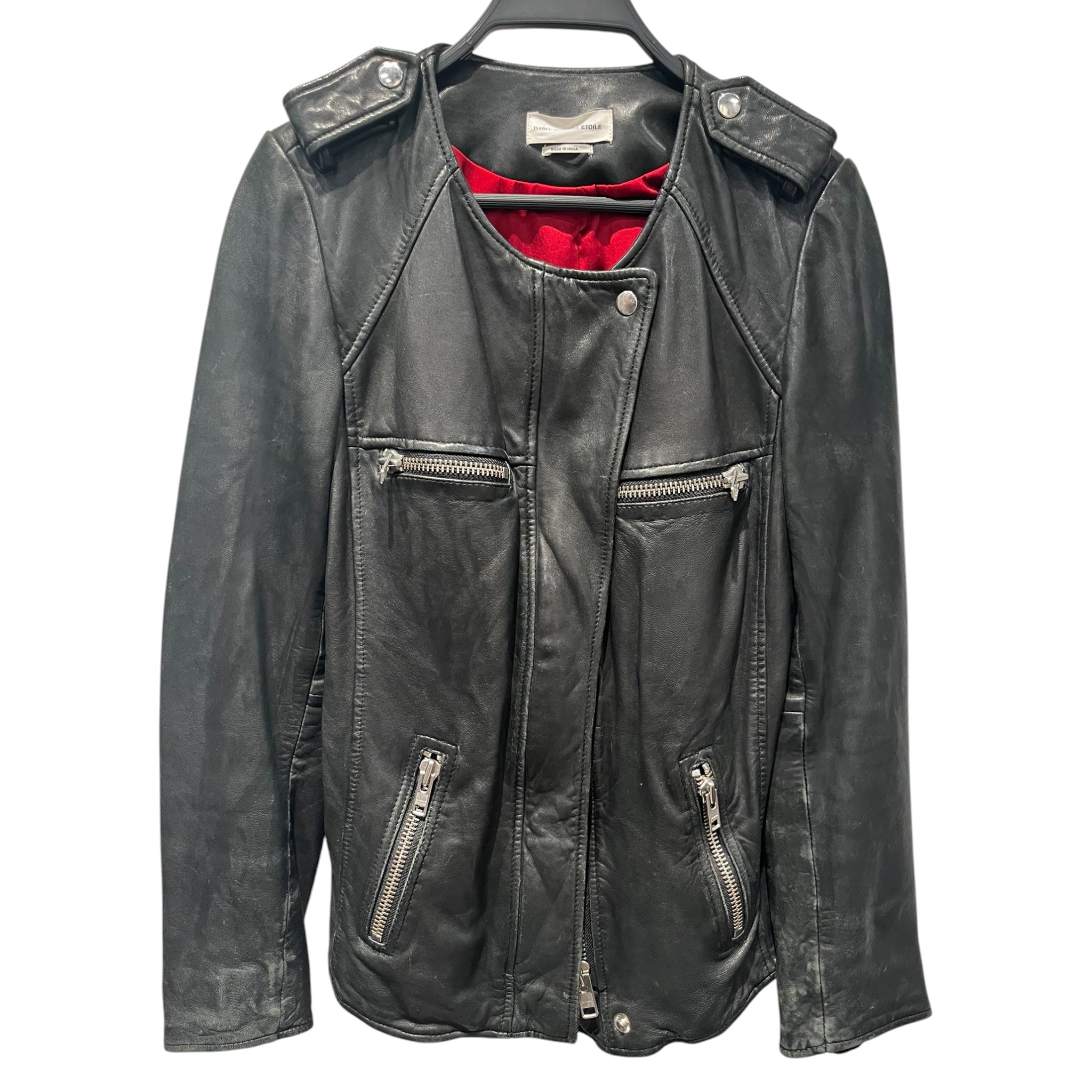ISABEL MARANT ETOILE/Leather Jkt/34/Leather/BLK/Single Breasted/ view 1