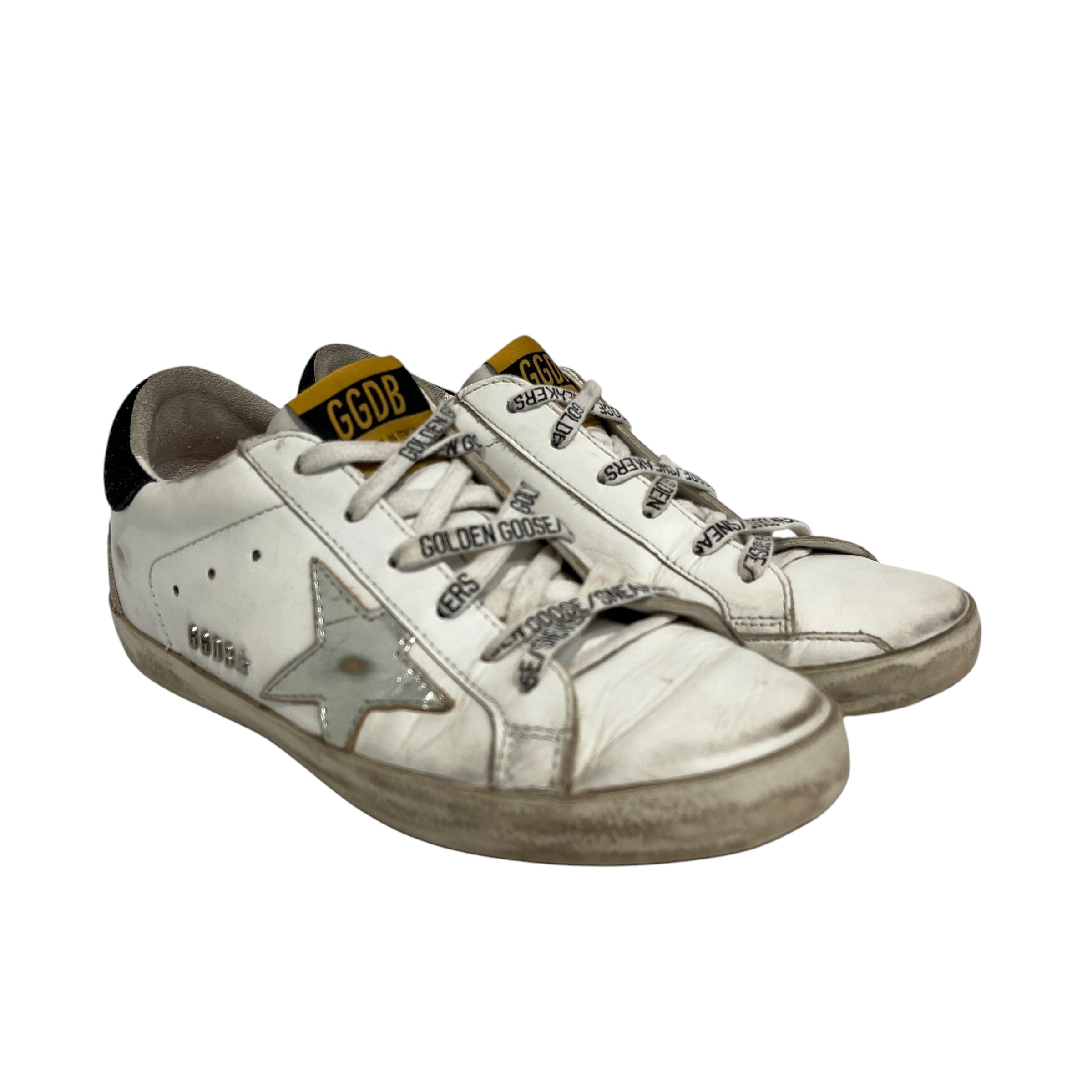 GOLDEN GOOSE/Low-Sneakers/US 6/Cotton/WHT/superstar white silverback view 1
