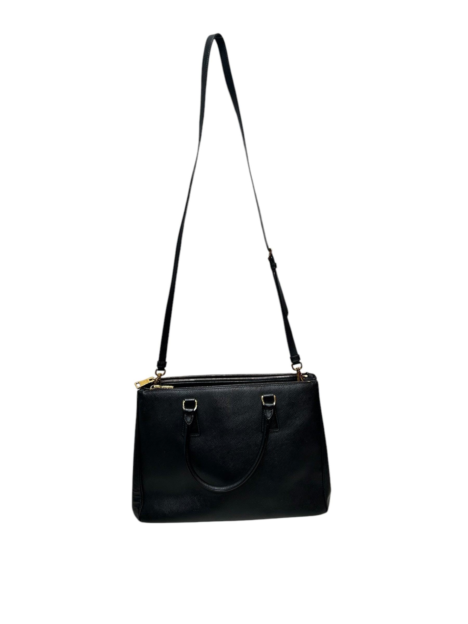 PRADA/Tote Bag/Leather/BLK/SAFFIANO LEATHER BAG view 2