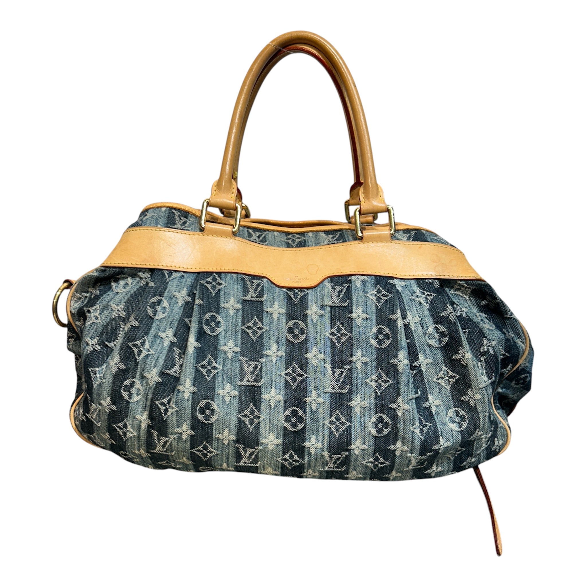 LOUIS VUITTON/Cross Body Bag/Monogram/Denim/NVY/denim cabas raye gm view 2