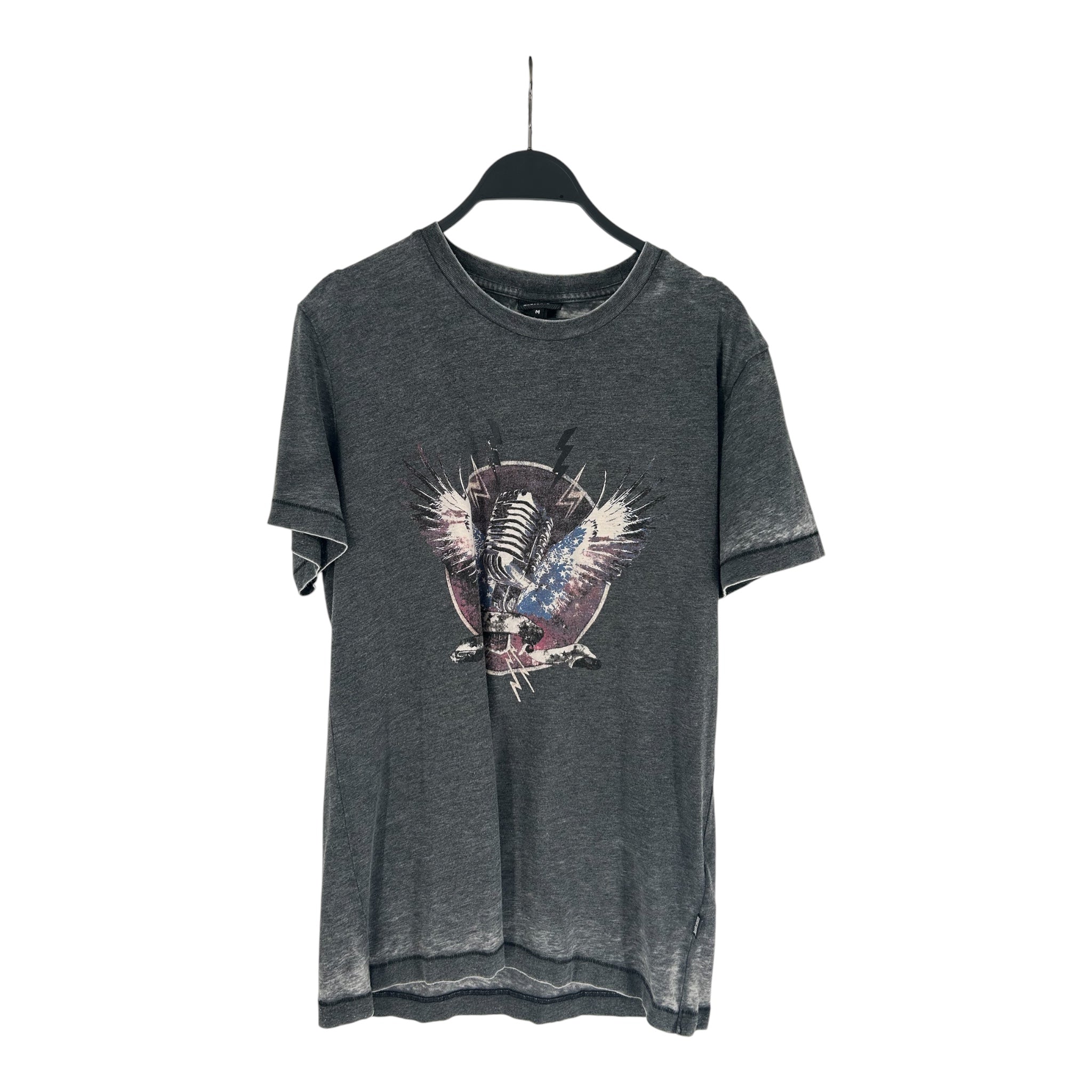 Just cavalli/T-Shirt/M/Cotton/GRY/Graphic/MICROPHONE WINGS view 1