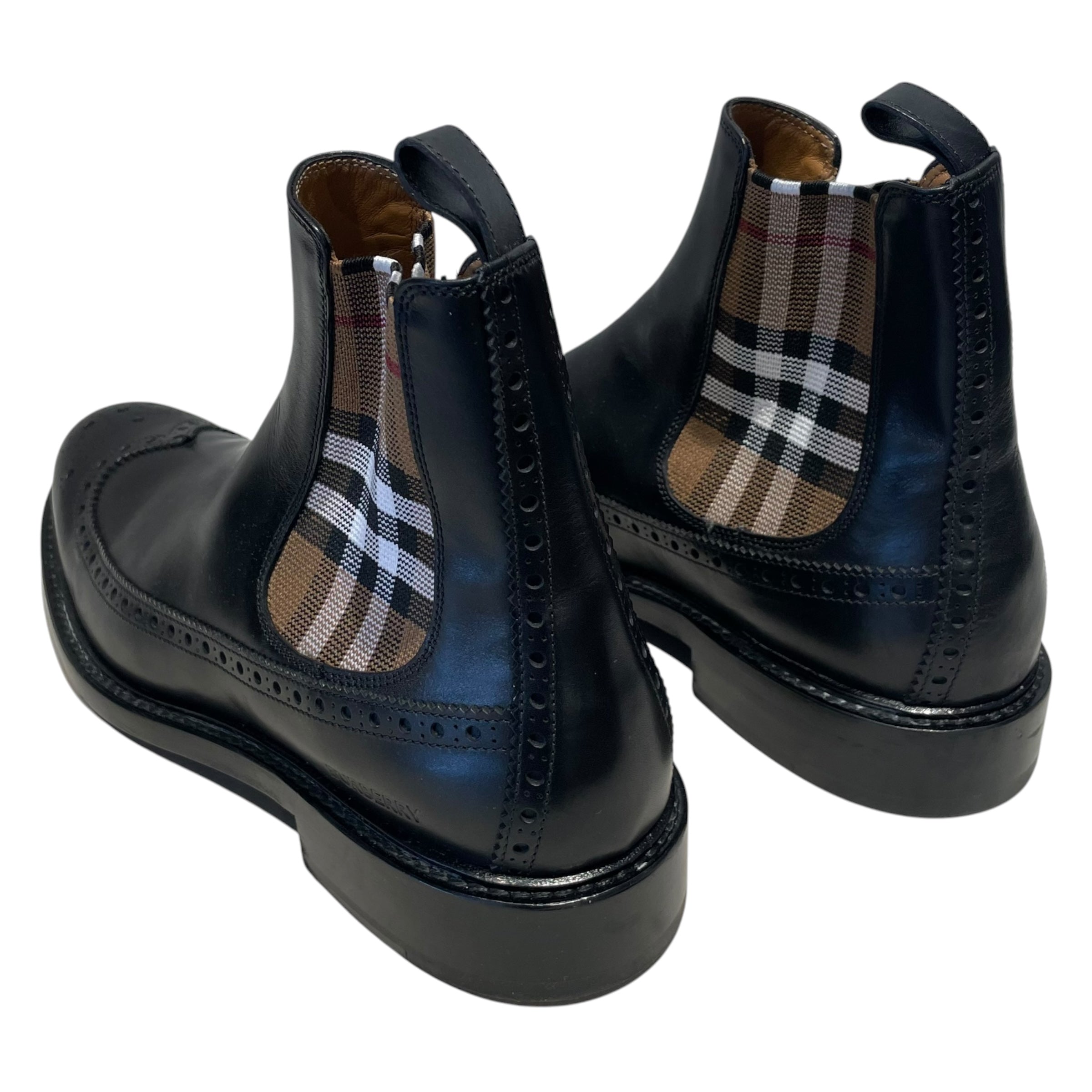 BURBERRY/Chelsea Boots/EU 43/Leather/BLK/Vintage Check Panel Boot view 2