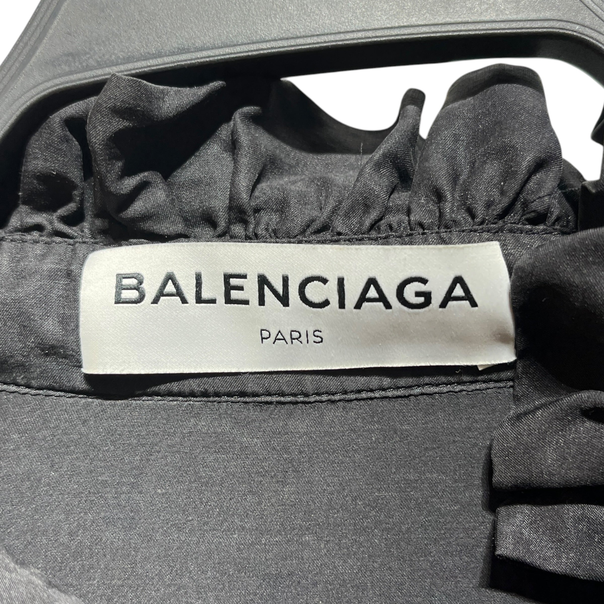 BALENCIAGA/LS Blouse/42/Silk/BLK/ASYMMETRICAL SLEEVES view 3