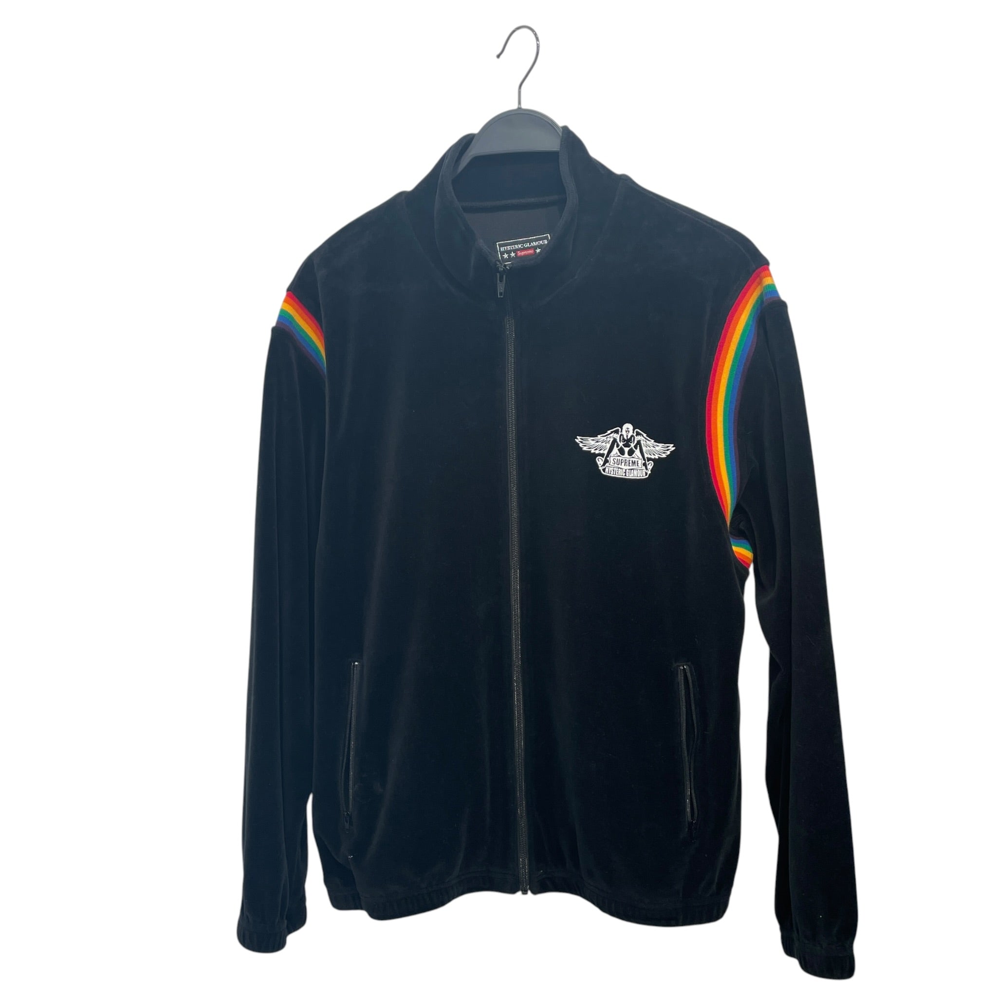 HYSTERIC GLAMOUR/Supreme/Track Jkt/L/Stripe/BLK/ view 1